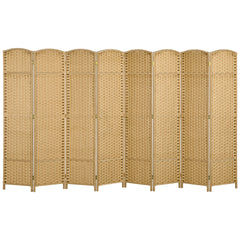 HOMCOM Folding Room Divider Screen 8 Panel 5.6 ' Tall Privacy Screen Freestanding Room Partition for Home Office, Nature Wood