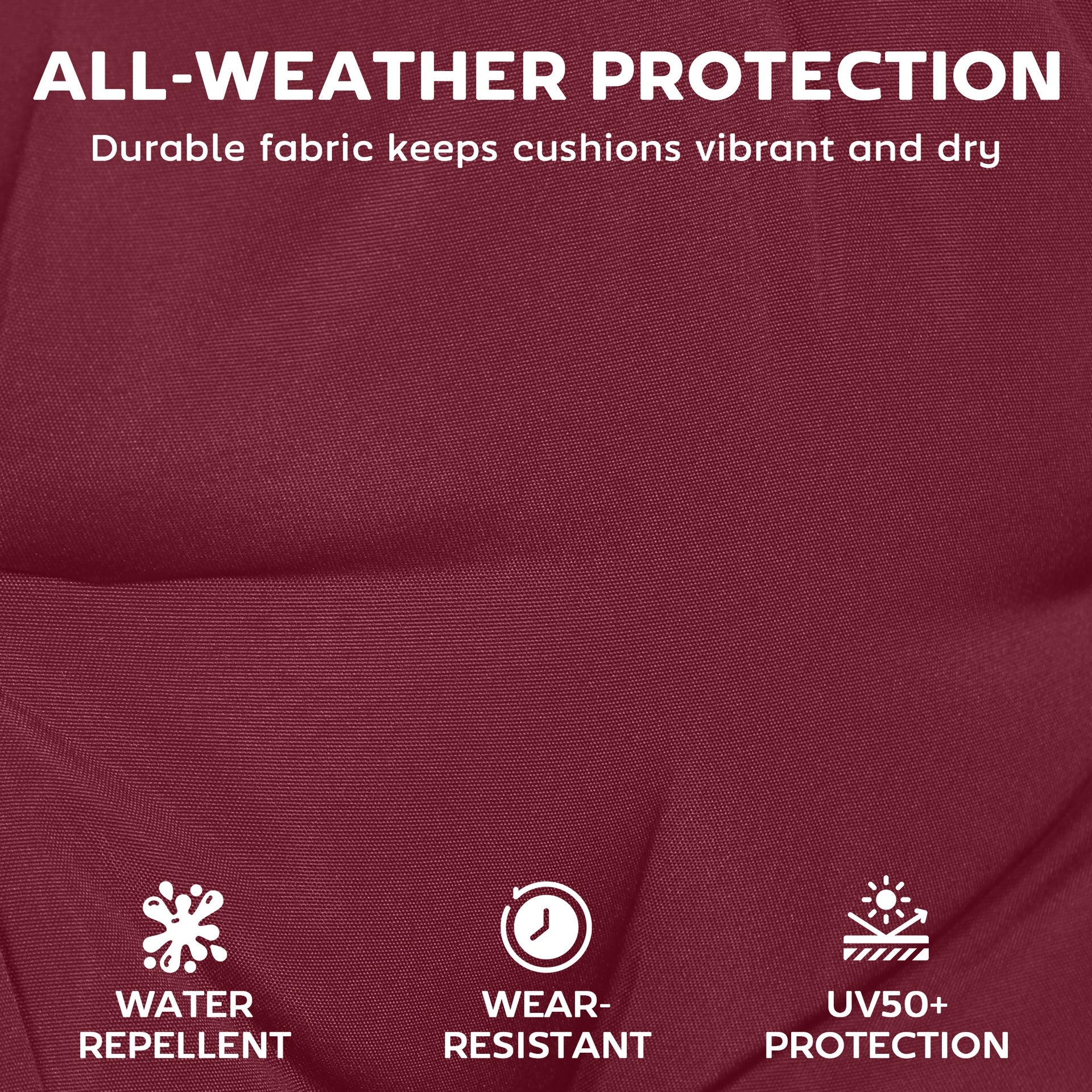 Outsunny Chaise Lounge Cushion, 4" Thick Outdoor Lounge Chair Cushion with Ties for Patio, 21" x 72", Red