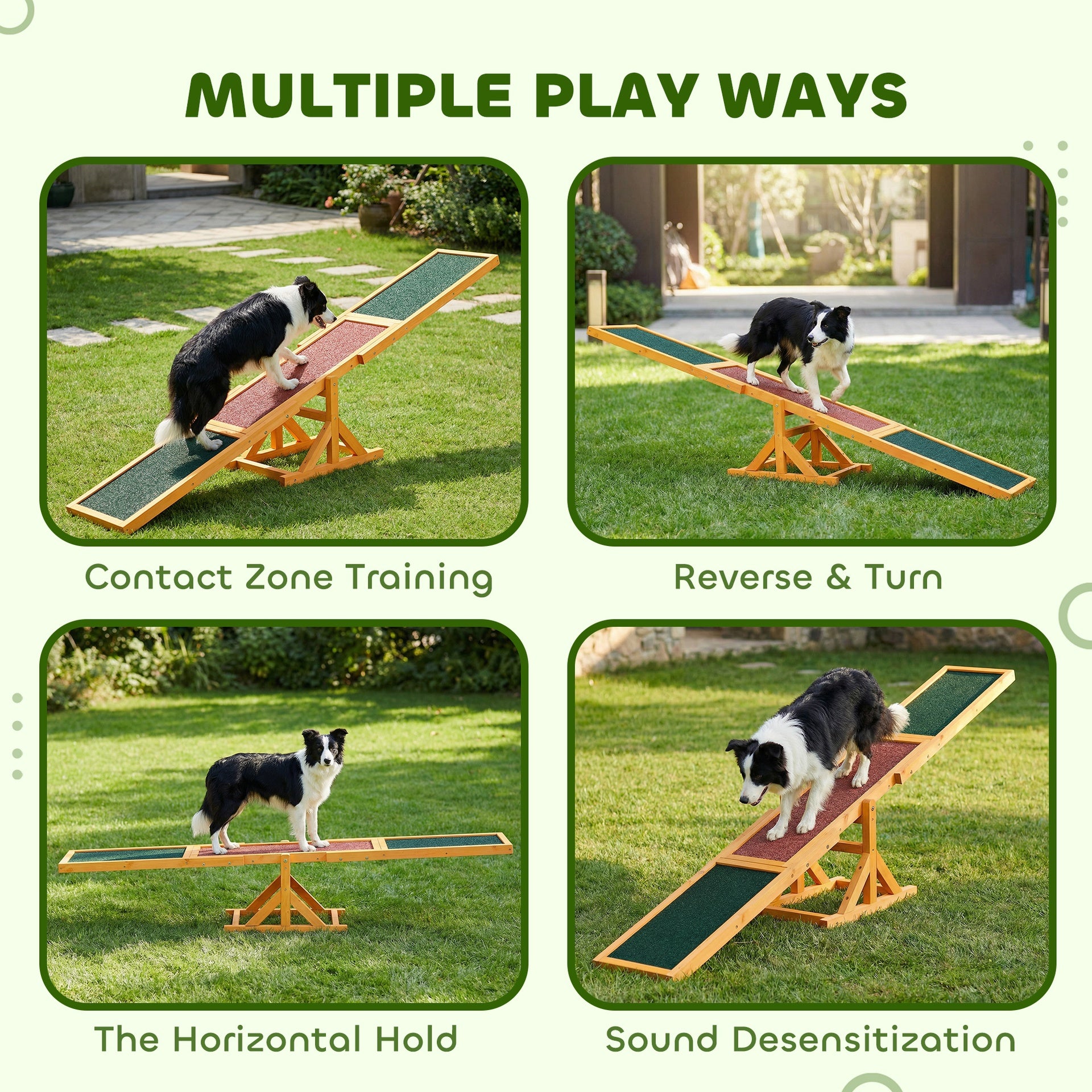 PawHut Wooden Dog Agility Seesaw for Balance Training and Exercise, Platform Equipment Run Game Toy, Weather Resistant Pet Supplies, for Outdoor Backyard, 71" L x 12" W x 12" H, Natural