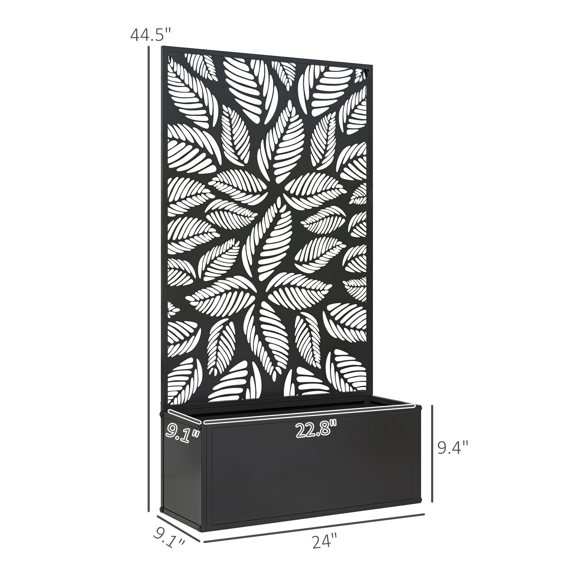 Outsunny Metal Garden Bed with Trellis for Climbing Plants, Freestanding or Wall Mounted Flower Bed for Garden, Patio, Balcony