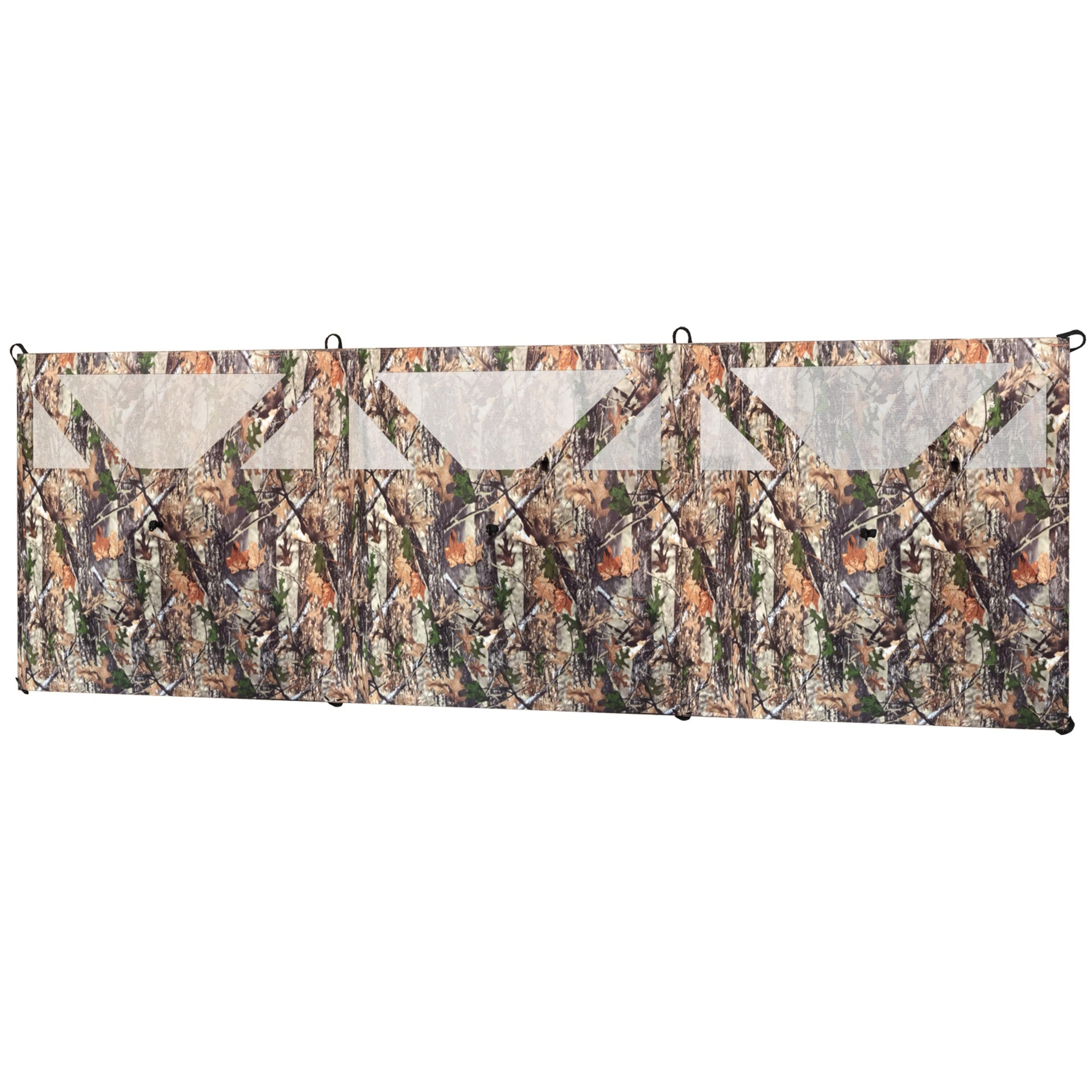 Outsunny Camping Hunting Blind, 3-Panel Blind See Through for Hunting Camping 176" x 58.3" Camouflage