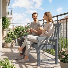Outsunny 2-Person Garden Bench, HDPE Outdoor Bench with 530 lbs Capacity, Curved Seat for Backyard, Park, Porch, Lawn, Gray