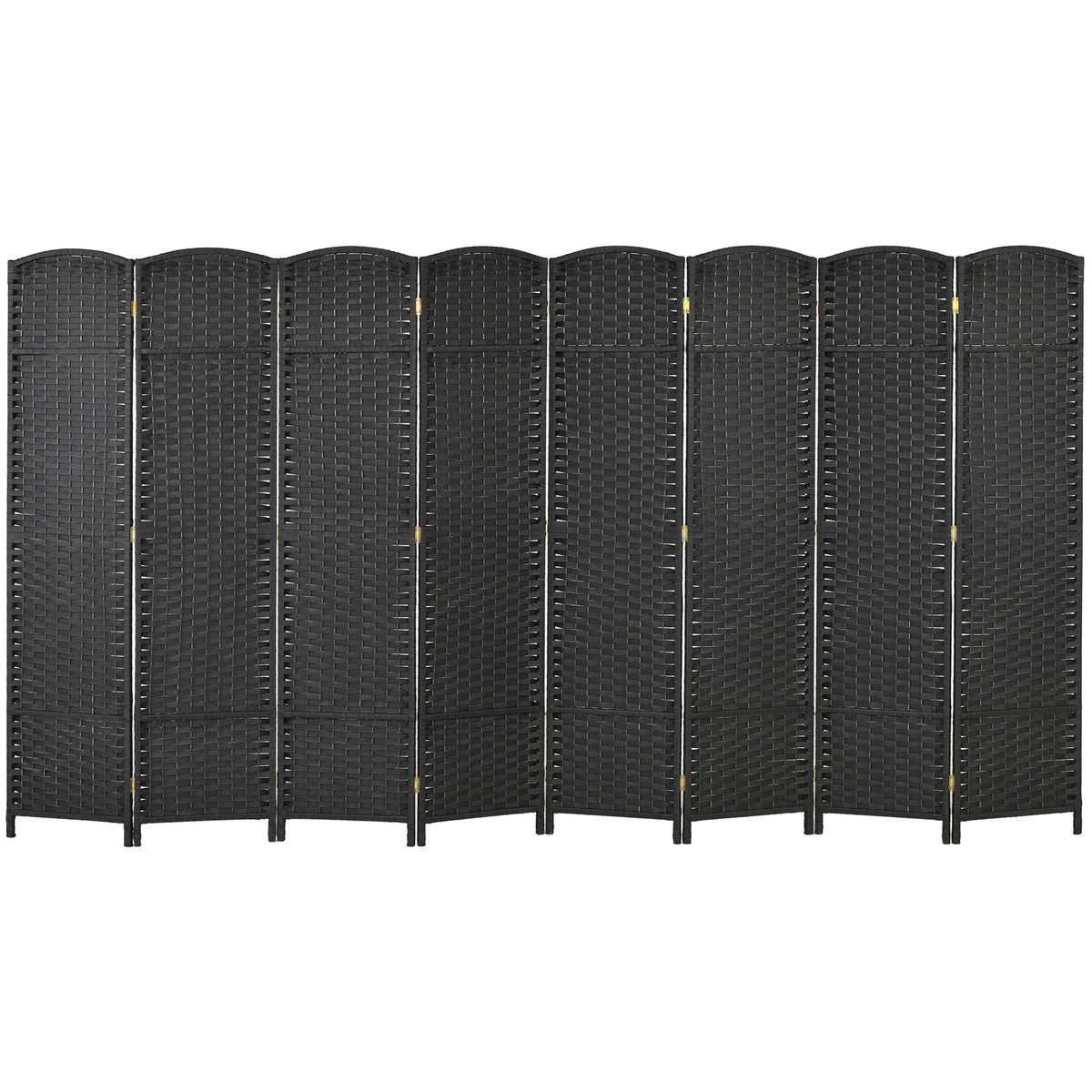 HOMCOM Folding Room Divider Screen 8 Panel 5.6 ' Tall Privacy Screen Freestanding Room Partition for Home Office, Black