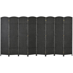 HOMCOM Folding Room Divider Screen 8 Panel 5.6 ' Tall Privacy Screen Freestanding Room Partition for Home Office, Black