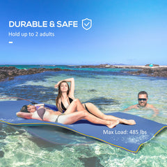 Soozier 9' x 6' Lily Pad Water Mat for 2 Adults, Floating Water Pad for Lake, Pool, Ocean, Beach, and Boating, Blue