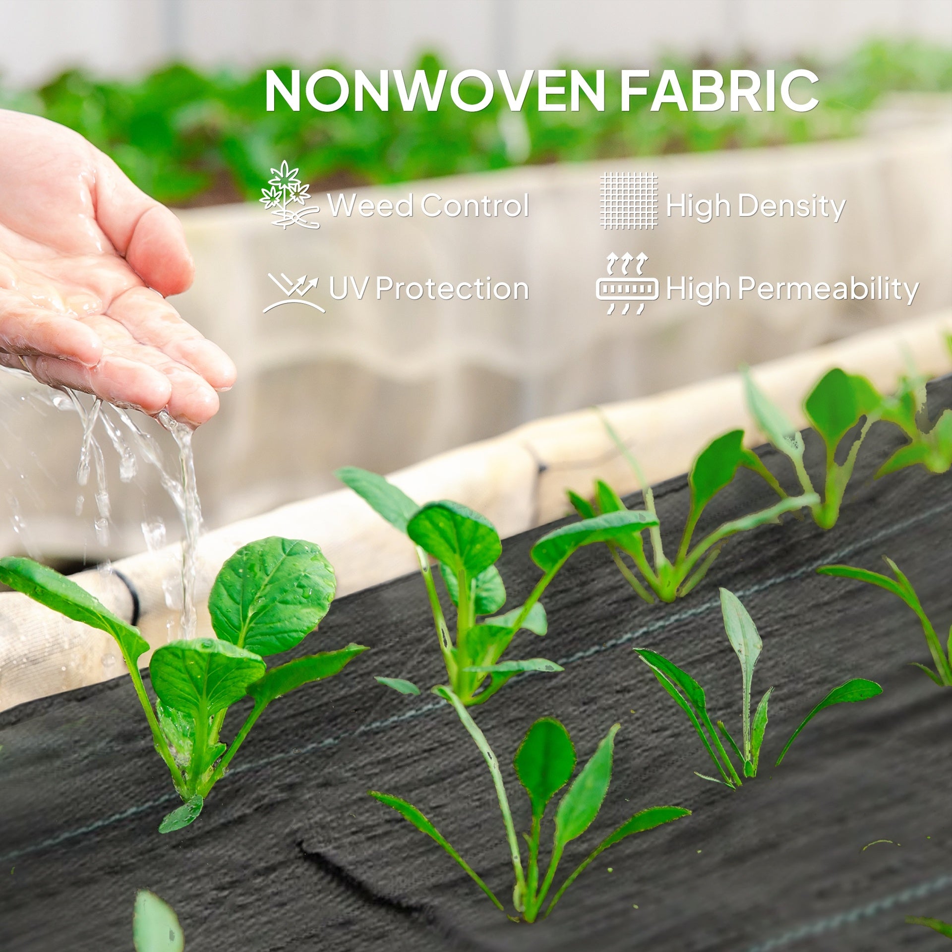 Outsunny 4FT x 300FT Weed Barrier Landscape Fabric, 5oz Heavy Duty Woven Weed Control Fabric for Landscaping