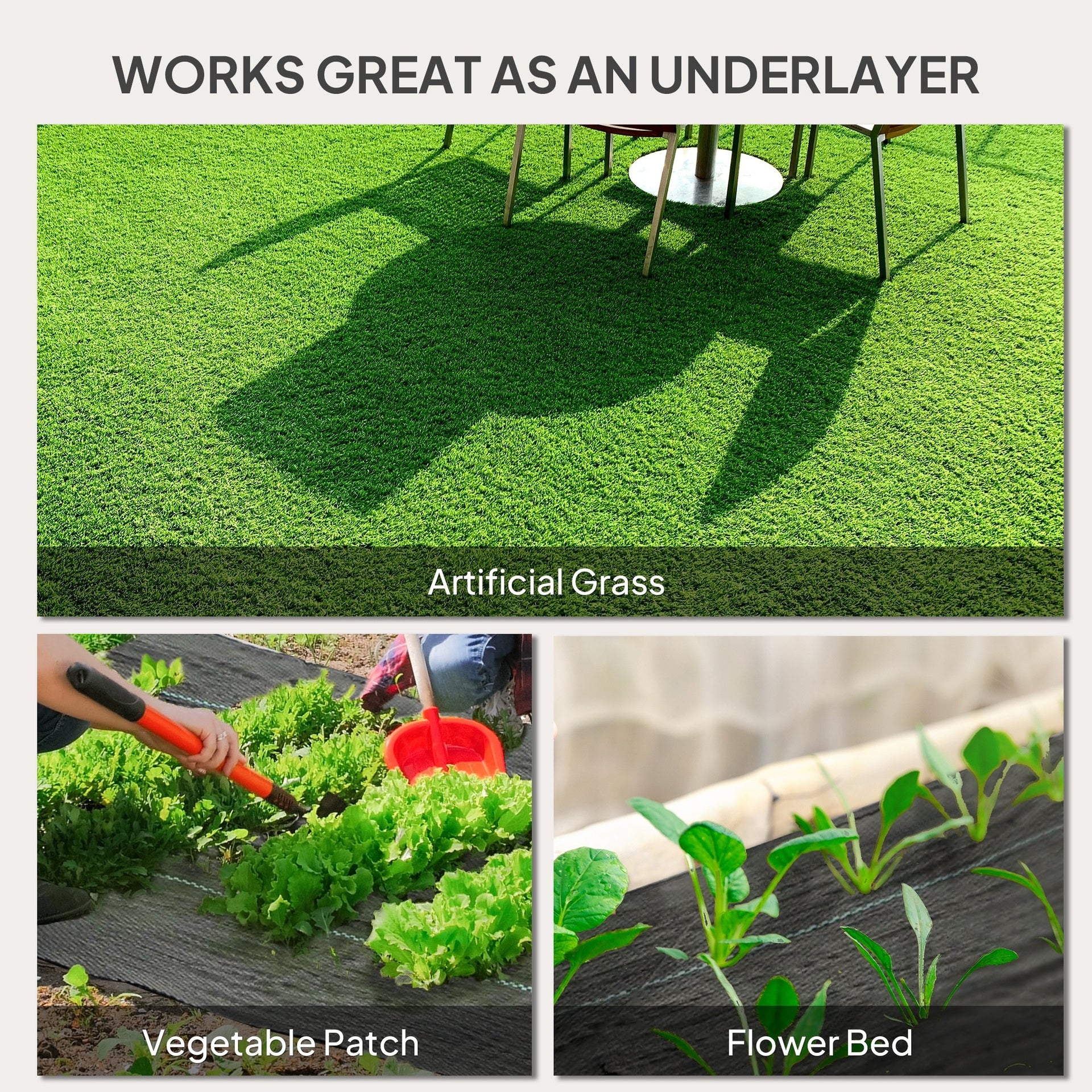 Outsunny 4FT x 300FT Weed Barrier Landscape Fabric, 5oz Heavy Duty Woven Weed Control Fabric for Landscaping