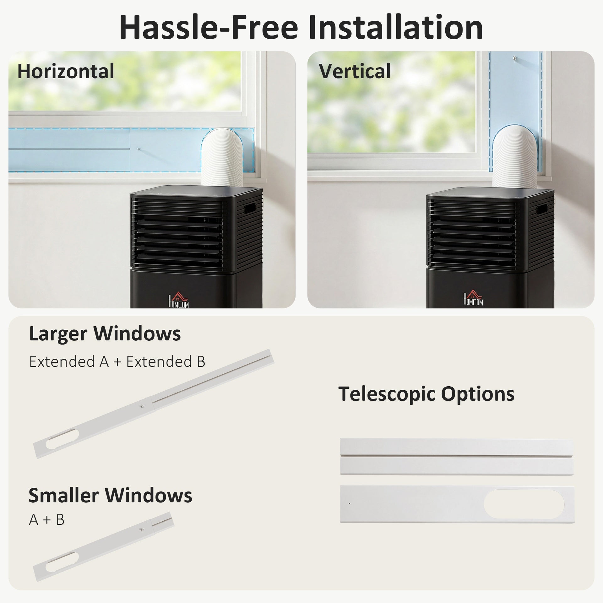 HOMCOM 10000 BTU Portable Air Conditioner with Dehumidifier, Cooling Fan, Sleep, Remote, 24H Timer, Auto Off, Black