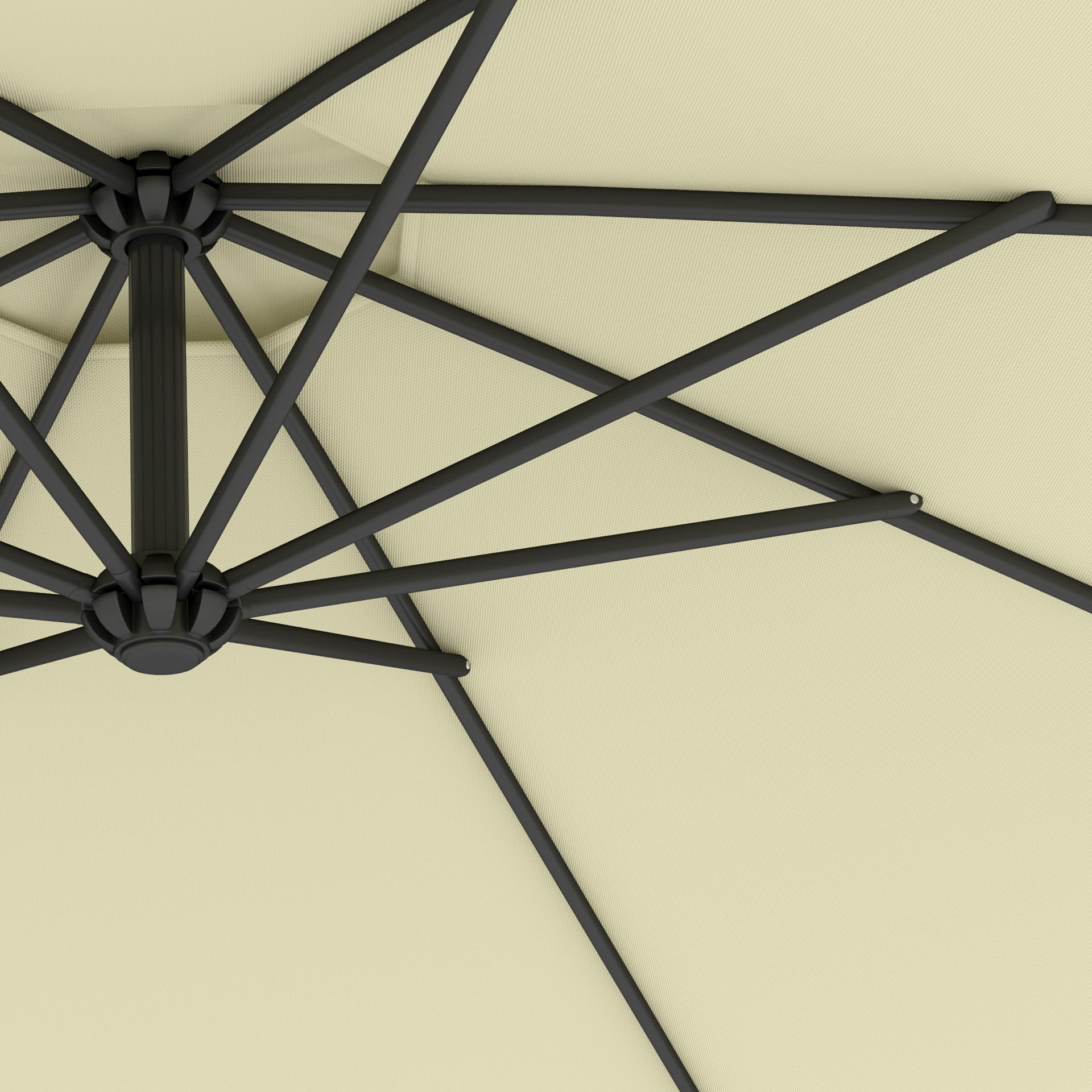 Outsunny 10' Cantilever Tilt Offset Patio Umbrella w/ UV & Water Safe Material & Cross Base (Weight Not Included), Beige