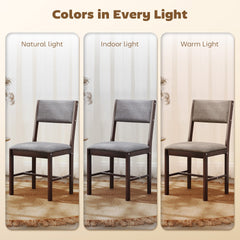 HOMCOM Modern Dining Chairs Set of 4, Linen Fabric Kitchen Chairs with Rubberwood Legs for Dining Room, Living Room, Gray