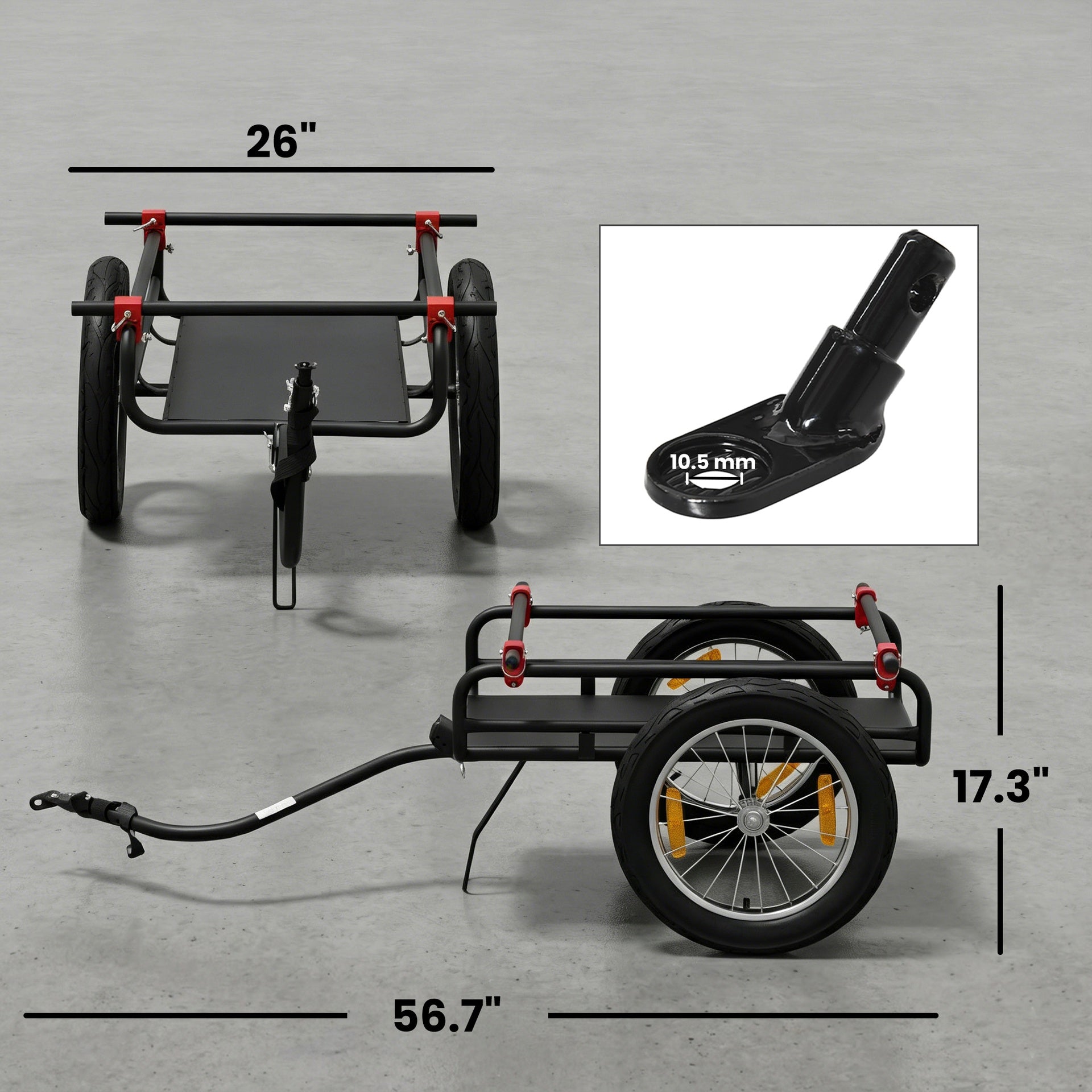 Soozier 2-In-1 Bike Cargo Trailer & Wagon Cart, Multi-Use Bicycle Trailer with Quick Release 16" Pneumatic Wheels, Kickstand