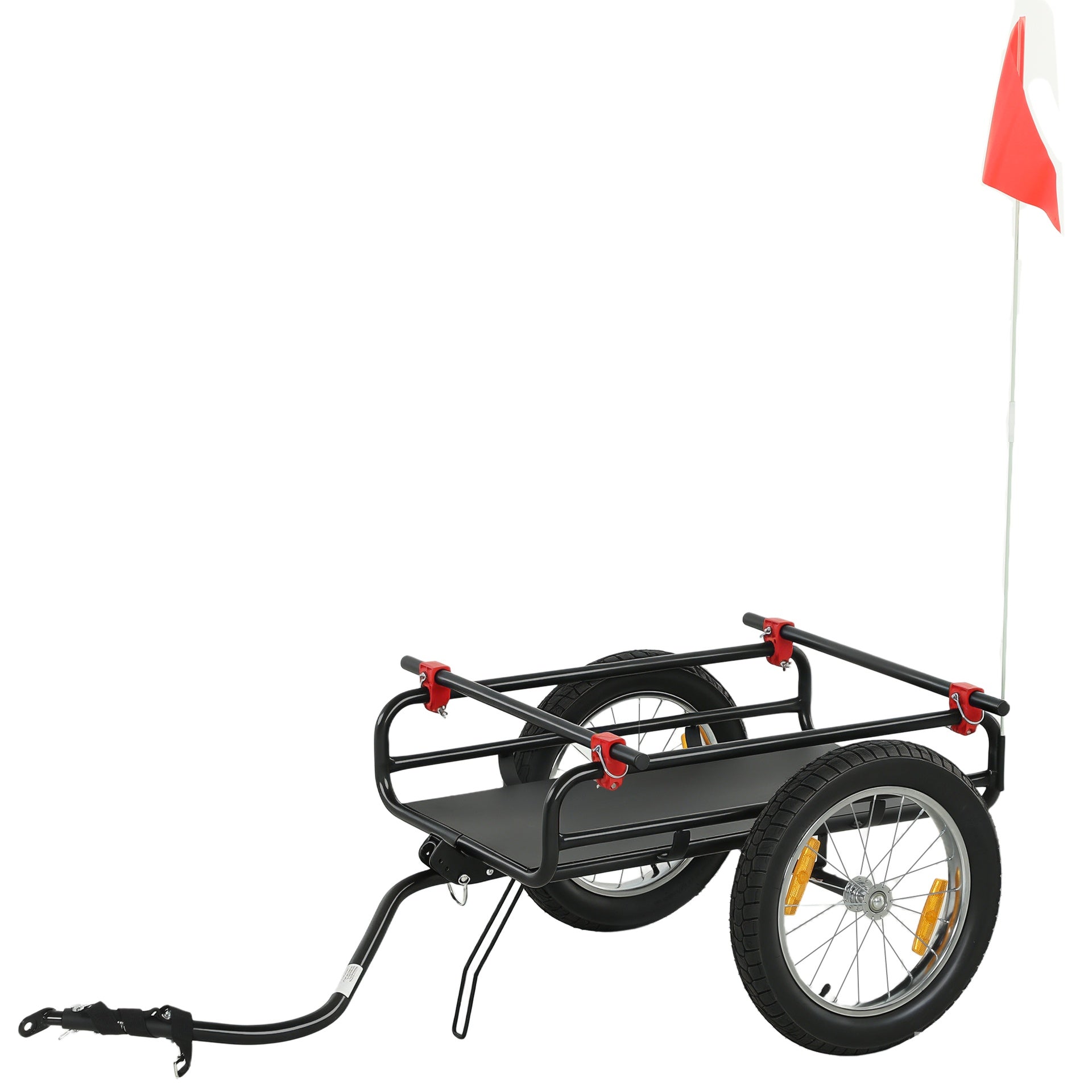 Soozier 2-In-1 Bike Cargo Trailer & Wagon Cart, Multi-Use Bicycle Trailer with Quick Release 16" Pneumatic Wheels, Kickstand