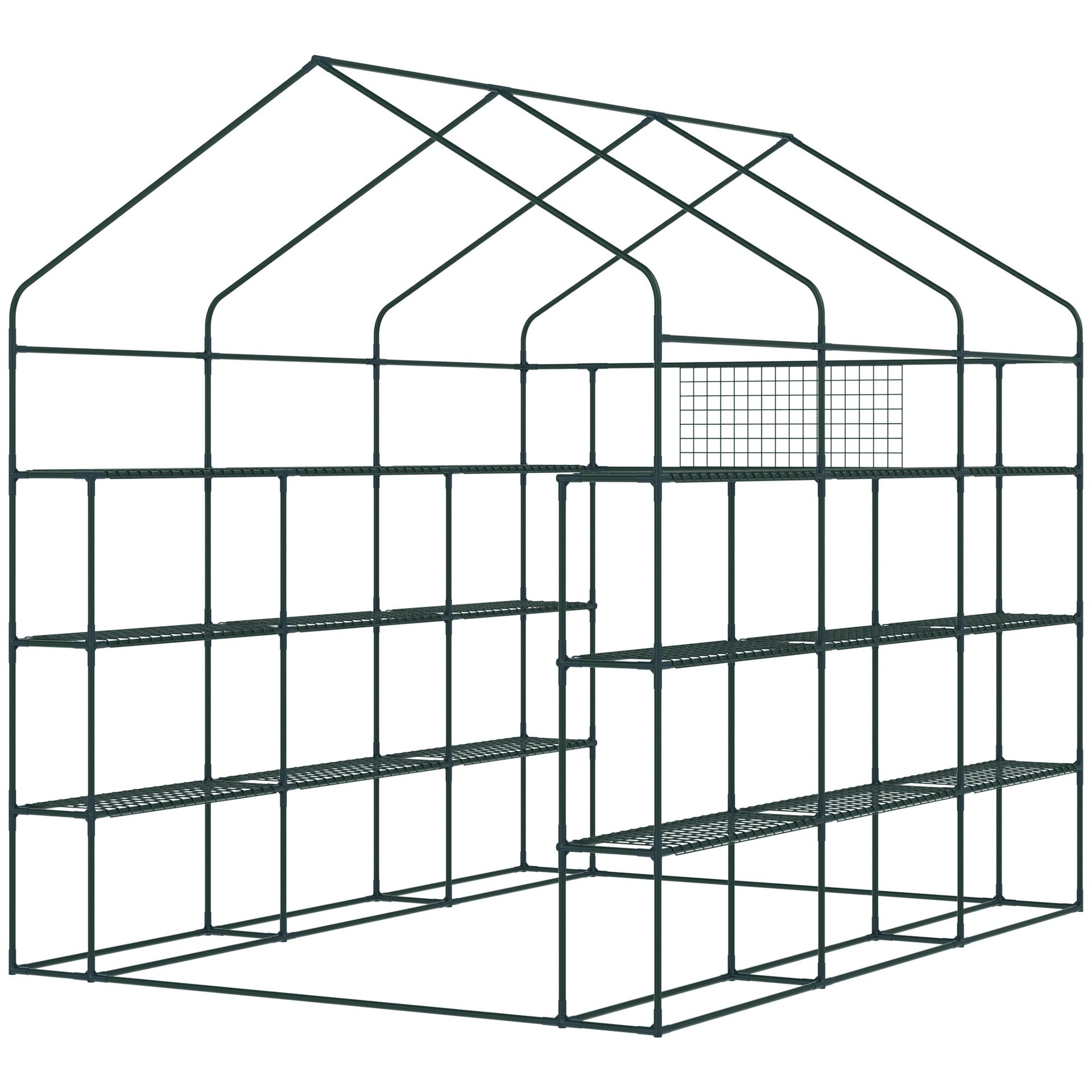 Outsunny 8' x 6' x 7' Temporary Greenhouse for Growing Flowers with Mesh Door & Windows Green