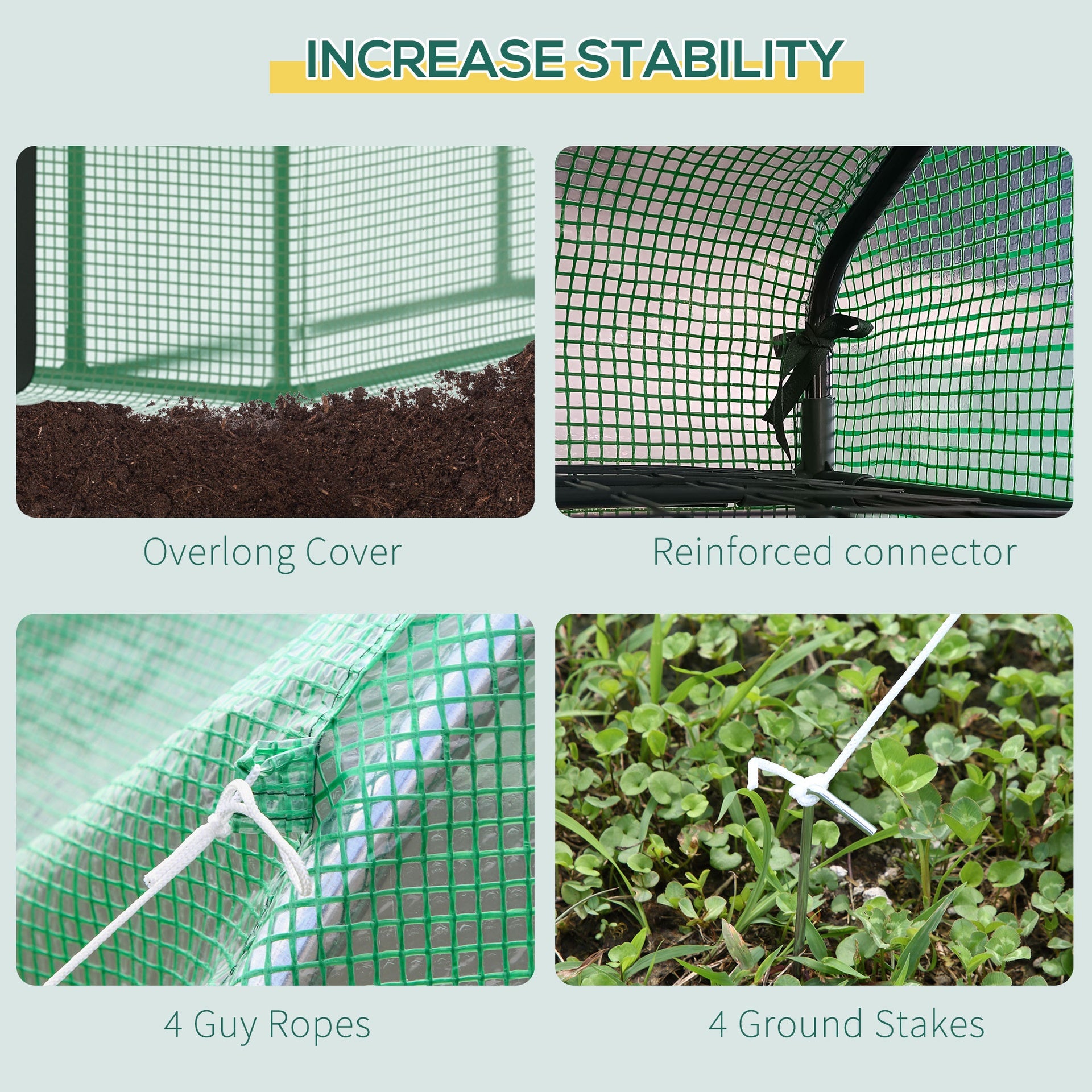 Outsunny 8' x 6' x 7' Temporary Greenhouse for Growing Flowers with Mesh Door & Windows Green