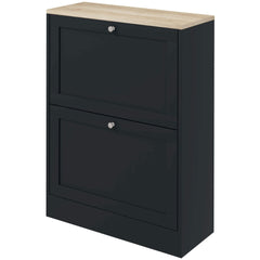 HOMCOM Slim Shoe Storage Cabinet, Modern Shoe Cabinet with 2 Flip Drawers and Adjustable Shelves for 8-12 Pairs, Black