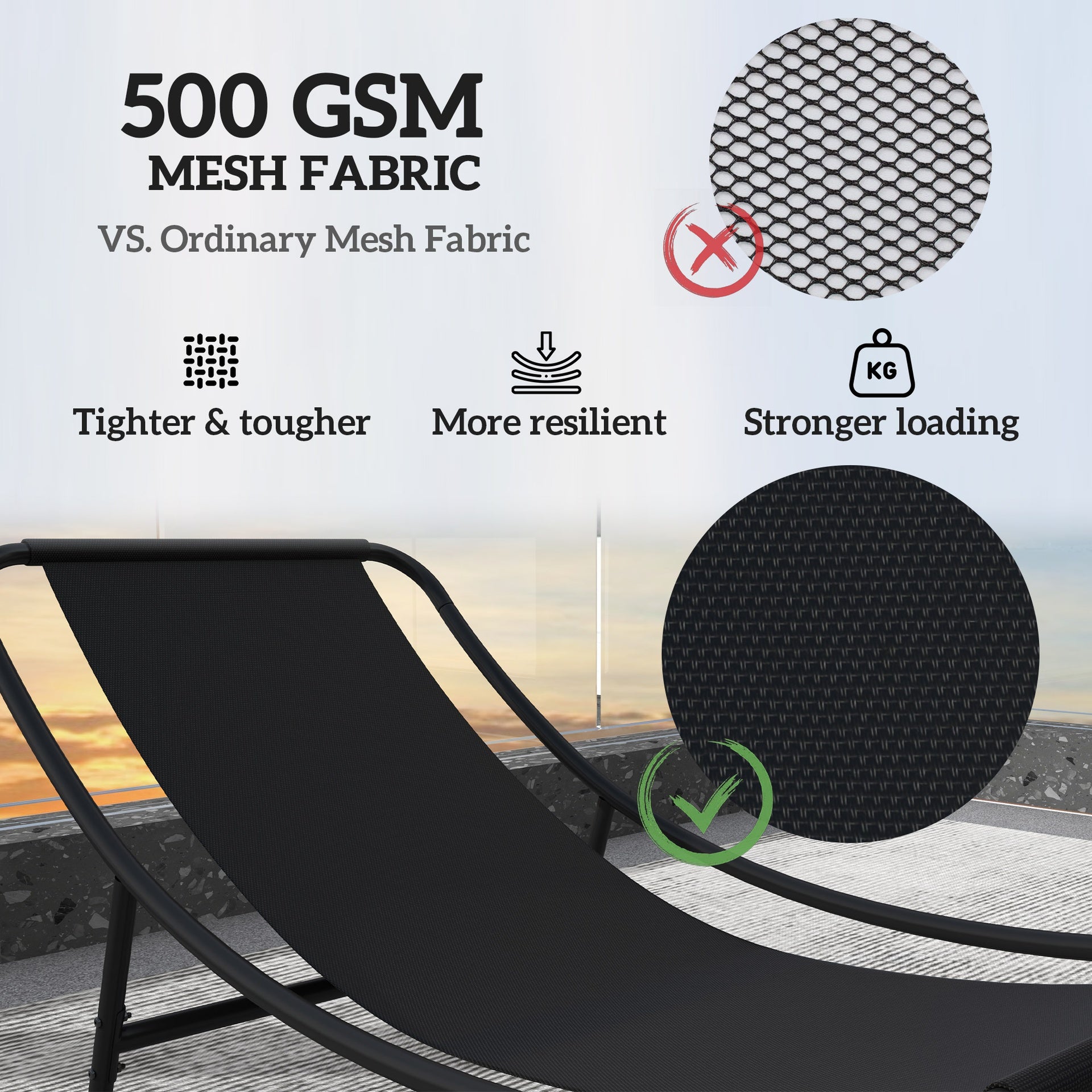 Outsunny 2 Pieces Outdoor Patio Rocking Chairs, Rocking Porch Chairs with Mesh Deep Seats for Indoor, Porch, Balcony, Dark Gray