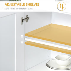 HOMCOM White Pantry Cabinet with Adjustable Shelving for Kitchen, Perfect for Family, White