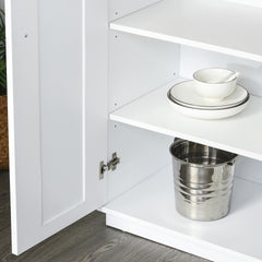 HOMCOM White Pantry Cabinet with Adjustable Shelving for Kitchen, Perfect for Family, White