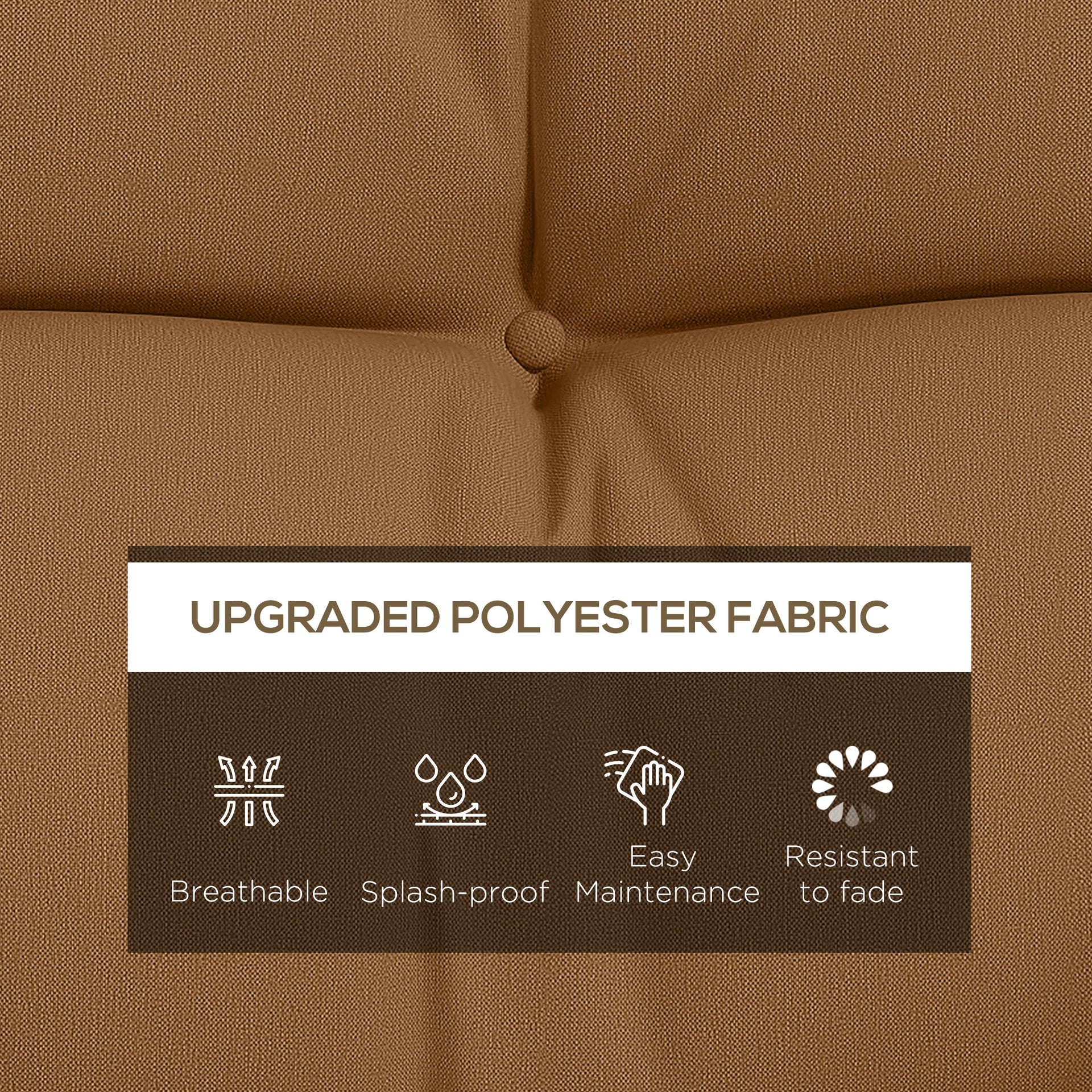 Outsunny 59" Tufted Bench Cushions & Throw Pillows, Replacement Bench Seat Pad, Back & 2 Pillows for Outdoor Furniture, Tan