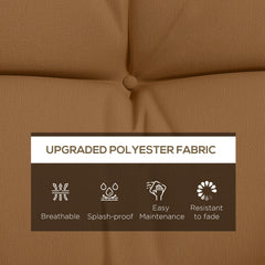 Outsunny 59" Tufted Bench Cushions & Throw Pillows, Replacement Bench Seat Pad, Back & 2 Pillows for Outdoor Furniture, Tan