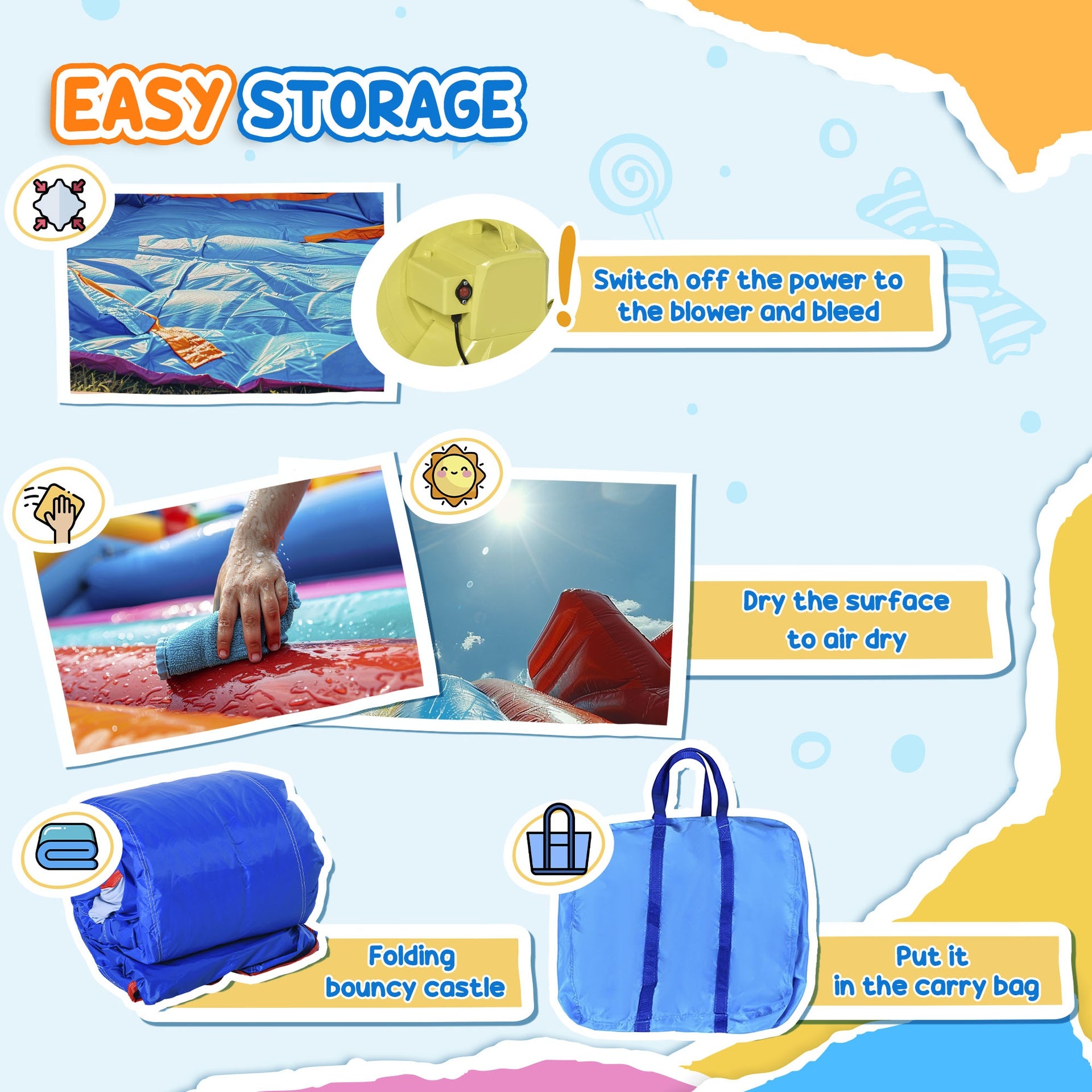 Outsunny Inflatable Water Slide Bounce House with Trampoline, Climbing Wall, Water Cannon, Basketball Hoop, Splash Pool, 450W Blower, Unicorn Themed Bouncy House for Kids 3-8 Years Old