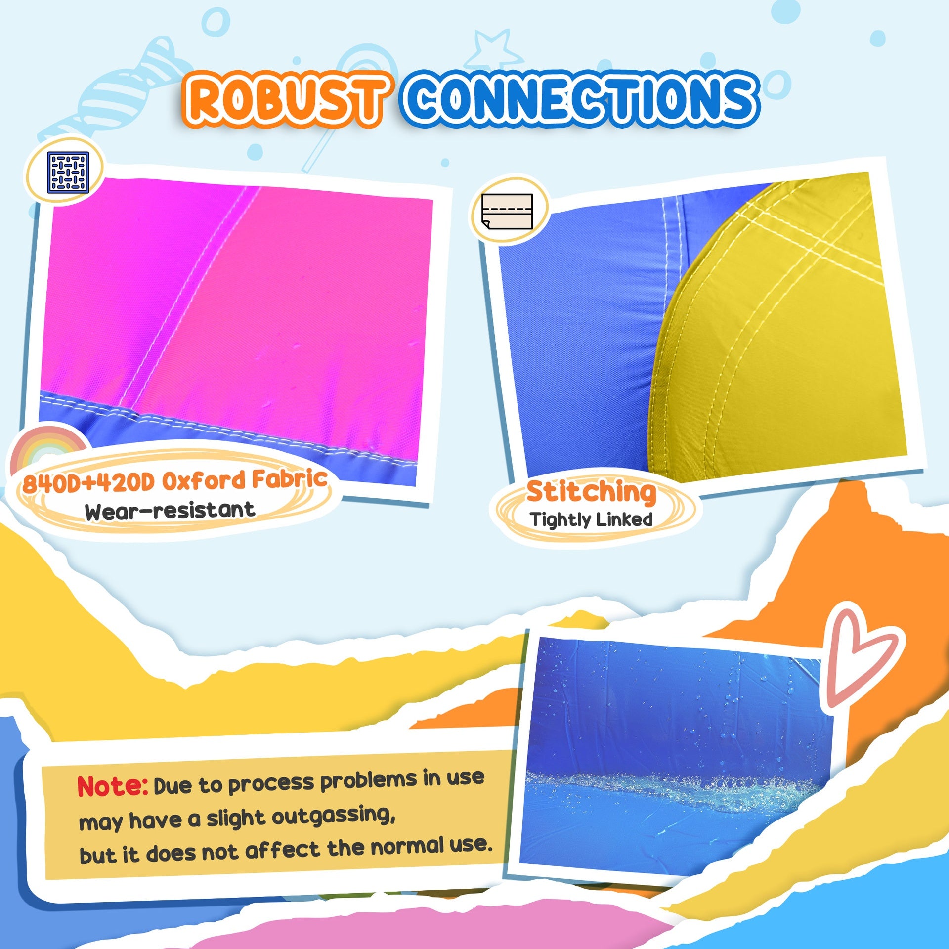 Outsunny Inflatable Water Slide Bounce House with Trampoline, Climbing Wall, Water Cannon, Basketball Hoop, Splash Pool, 450W Blower, Unicorn Themed Bouncy House for Kids 3-8 Years Old