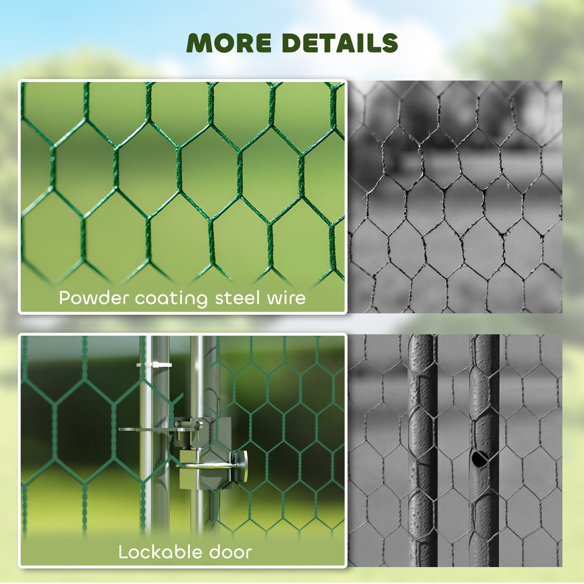 PawHut Large Chicken Coop with Waterproof and Anti-UV Cover, Spire Shaped for Outdoor and Yard Farm Use, 33' x 10' x 6.4'