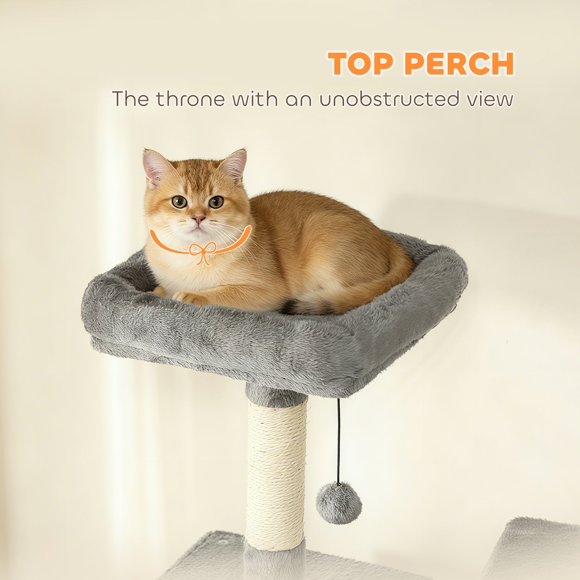 PawHut Multi-Level Cat Tower, 80" Tall Cat Tree, with 2 Condos, 2 Hammocks, 6 Sisal Scratching Posts, Dark Gray