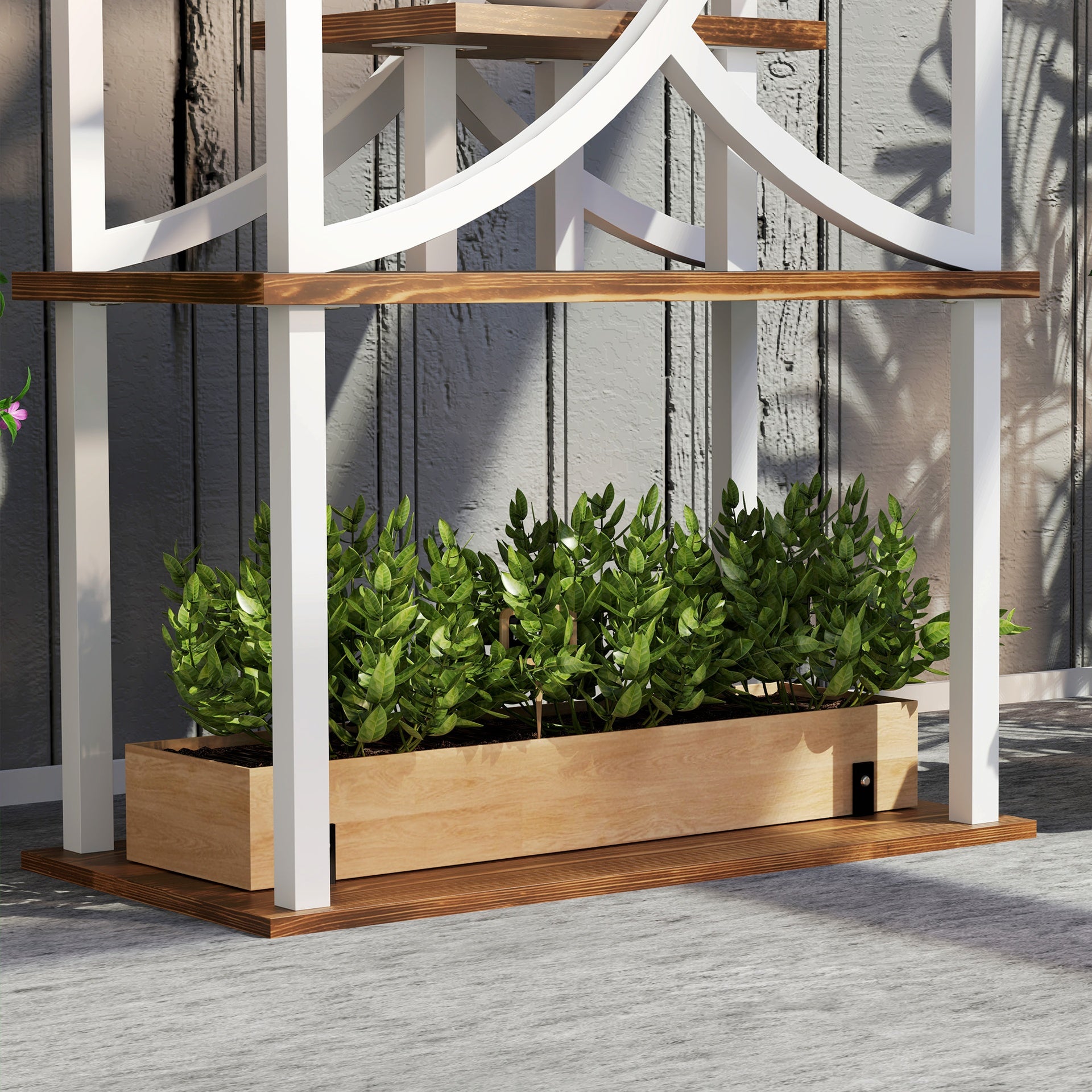 Outsunny Plant Stand Indoor, 8 Tier 62" S-Shaped Plant Shelf, Corner Plant Rack for Multiple Plants, Carbonised Finish