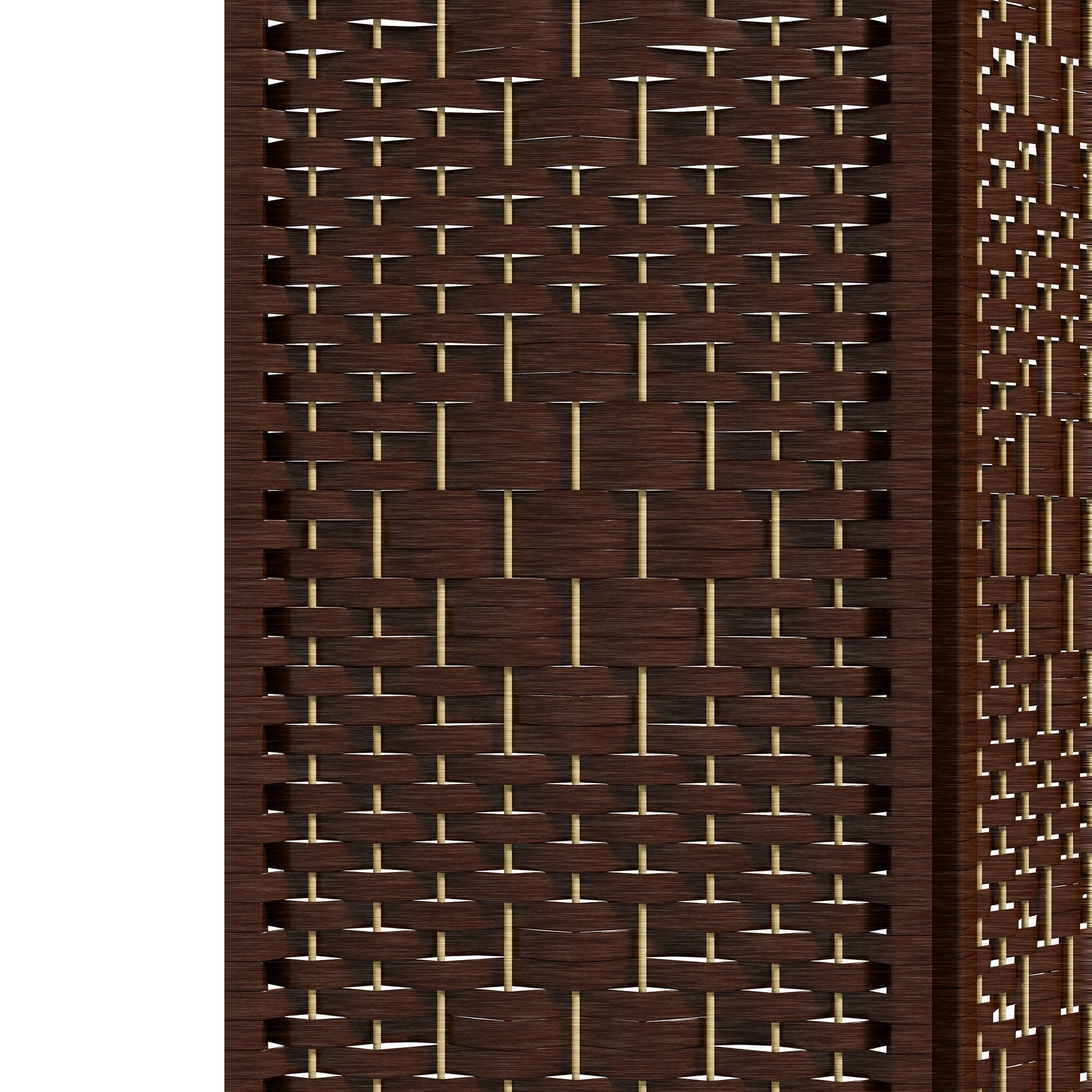 HOMCOM 4 Panel Folding Room Divider Portable Privacy Screen Wave Fiber Room Partition for Home Office Brown