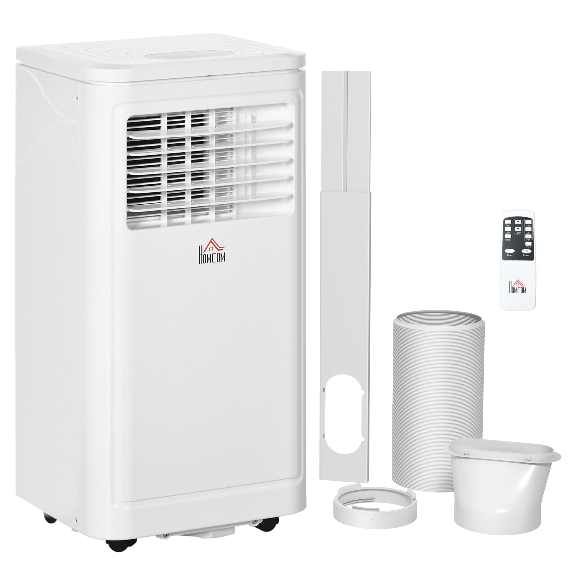 HOMCOM 8,000 BTU Portable AC Unit for Apartment , Compact, Movable & Evaporative Cooler for Small Spaces, White