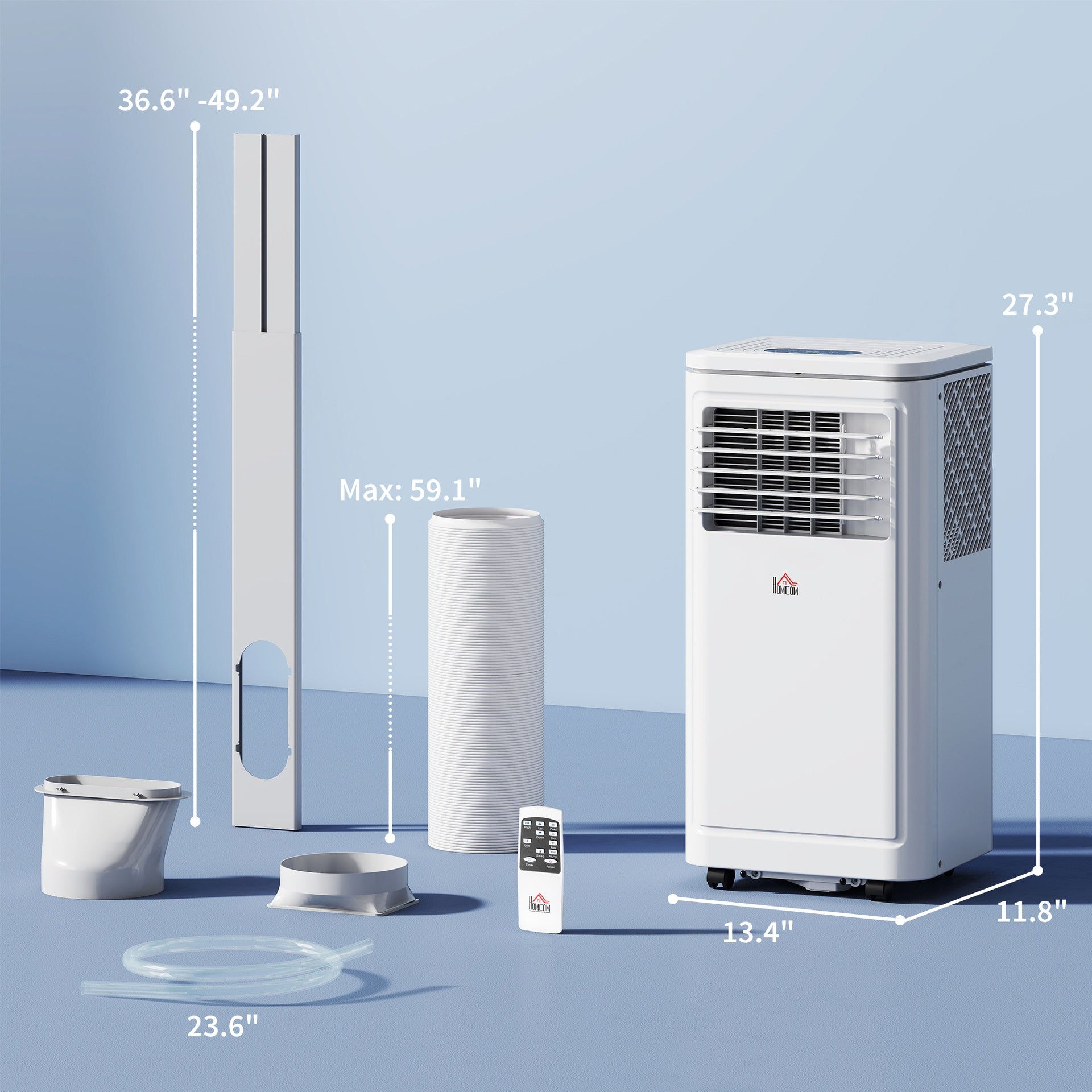 HOMCOM 8,000 BTU Portable AC Unit for Apartment , Compact, Movable & Evaporative Cooler for Small Spaces, White