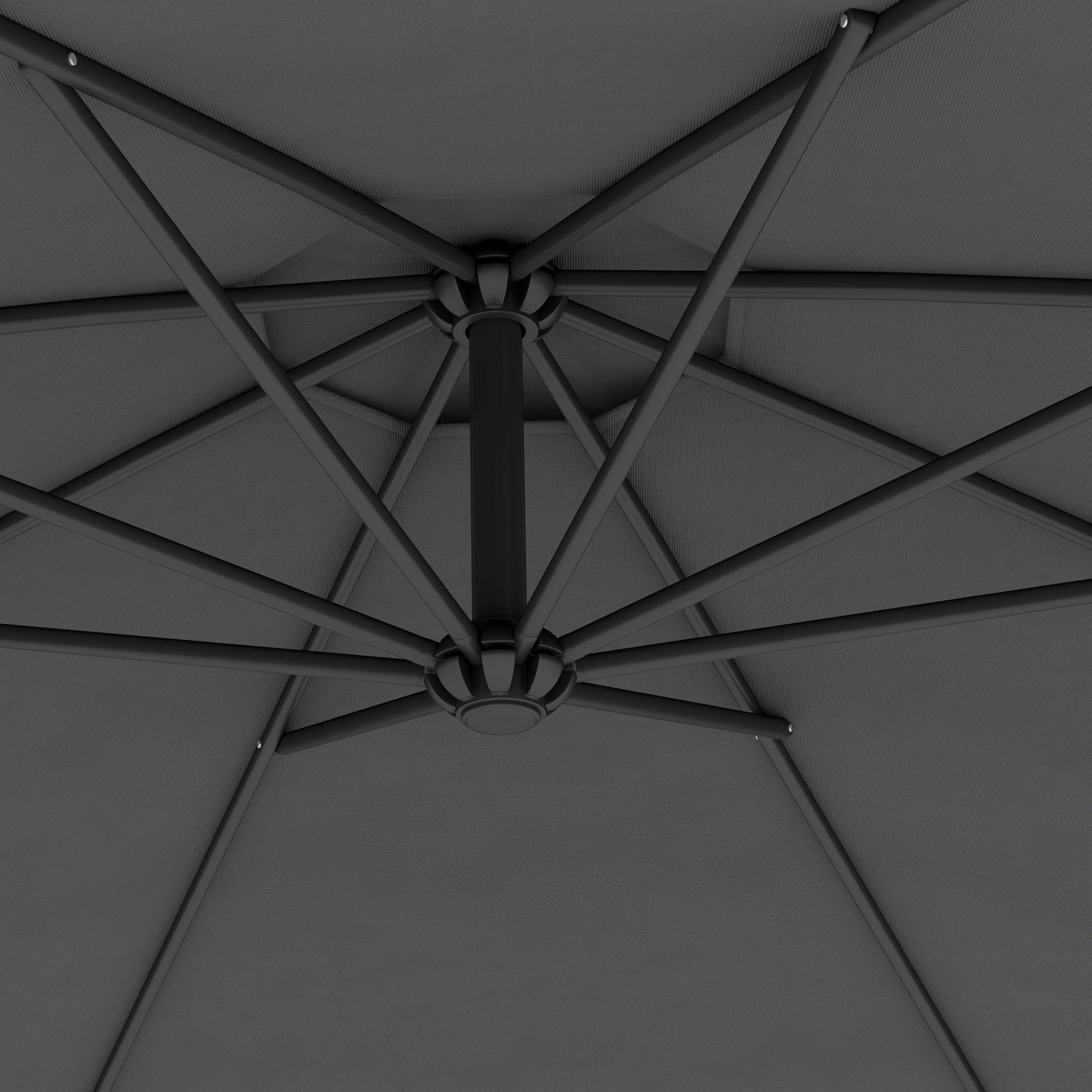 Outsunny 10' Cantilever Tilt Offset Patio Umbrella w/ UV & Water Safe Material & Cross Base (Weight Not Included), Gray