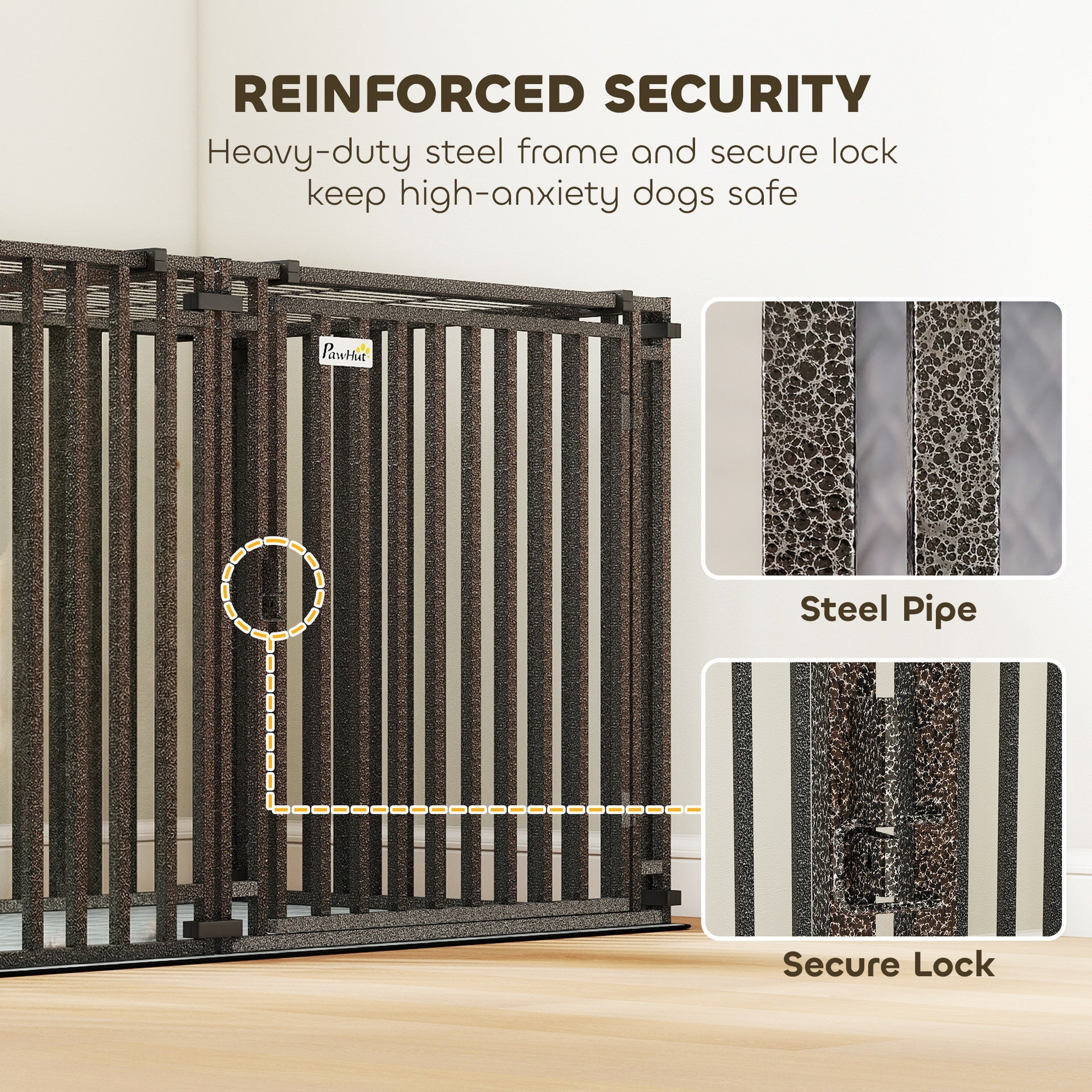 PawHut 83"L Heavy Duty Dog Crate, Extra Large Dog Kennel with Divider and Mat for Large Breeds, Modular Puppy Playpen