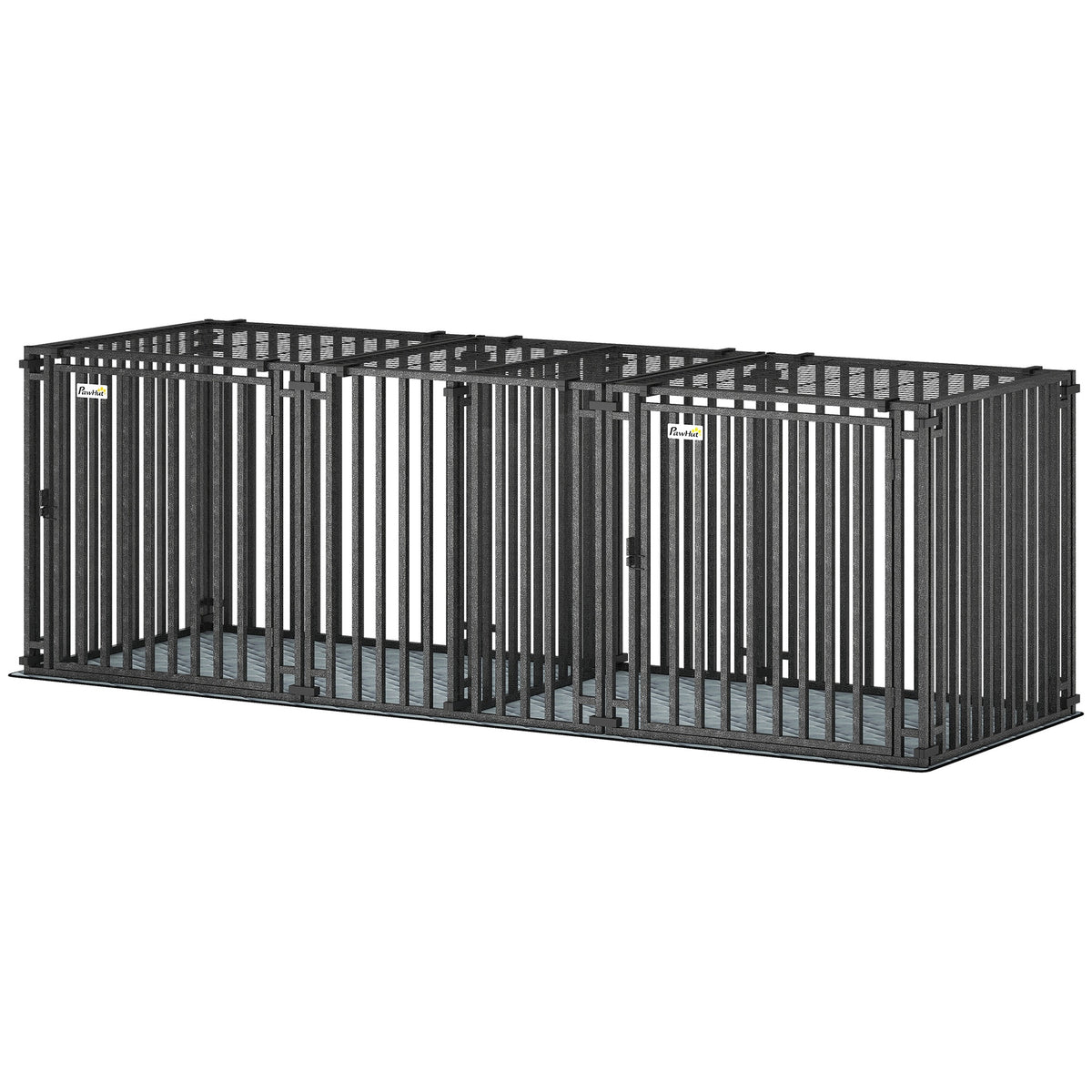 PawHut 83"L Heavy Duty Dog Crate, Extra Large Dog Kennel with Divider and Mat for Large Breeds, Modular Puppy Playpen