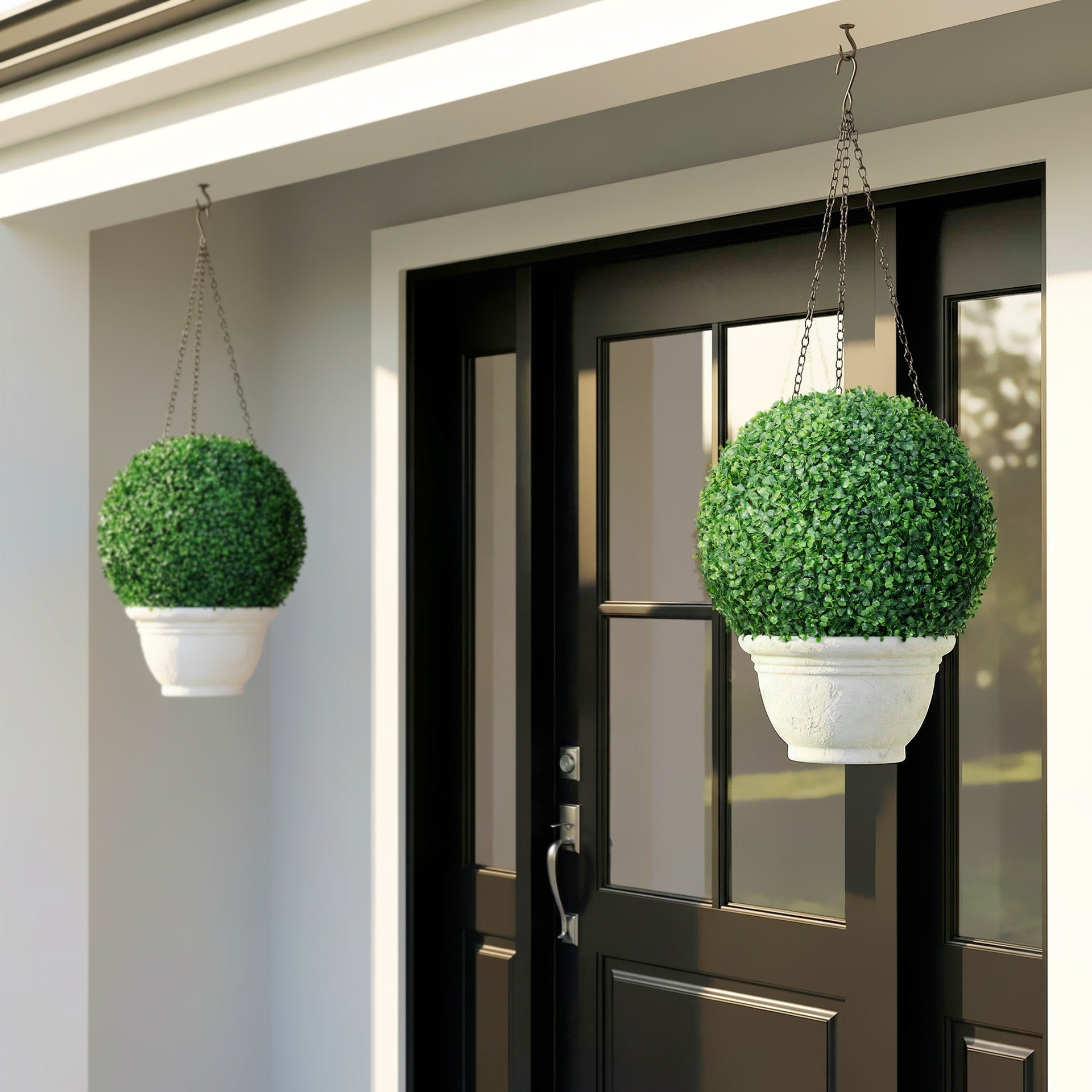HOMCOM 2 Pack Artificial Tree Boxwood Topiary Balls, 15.7 Inch