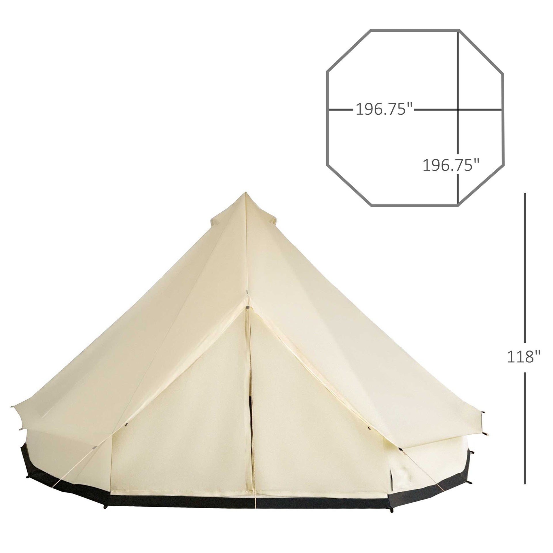 Outsunny 10-Person Large Waterproof Yurt Camping Tent, Perfect for Family Camping, Blue