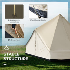 Outsunny 10-Person Large Waterproof Yurt Camping Tent, Perfect for Family Camping, Blue