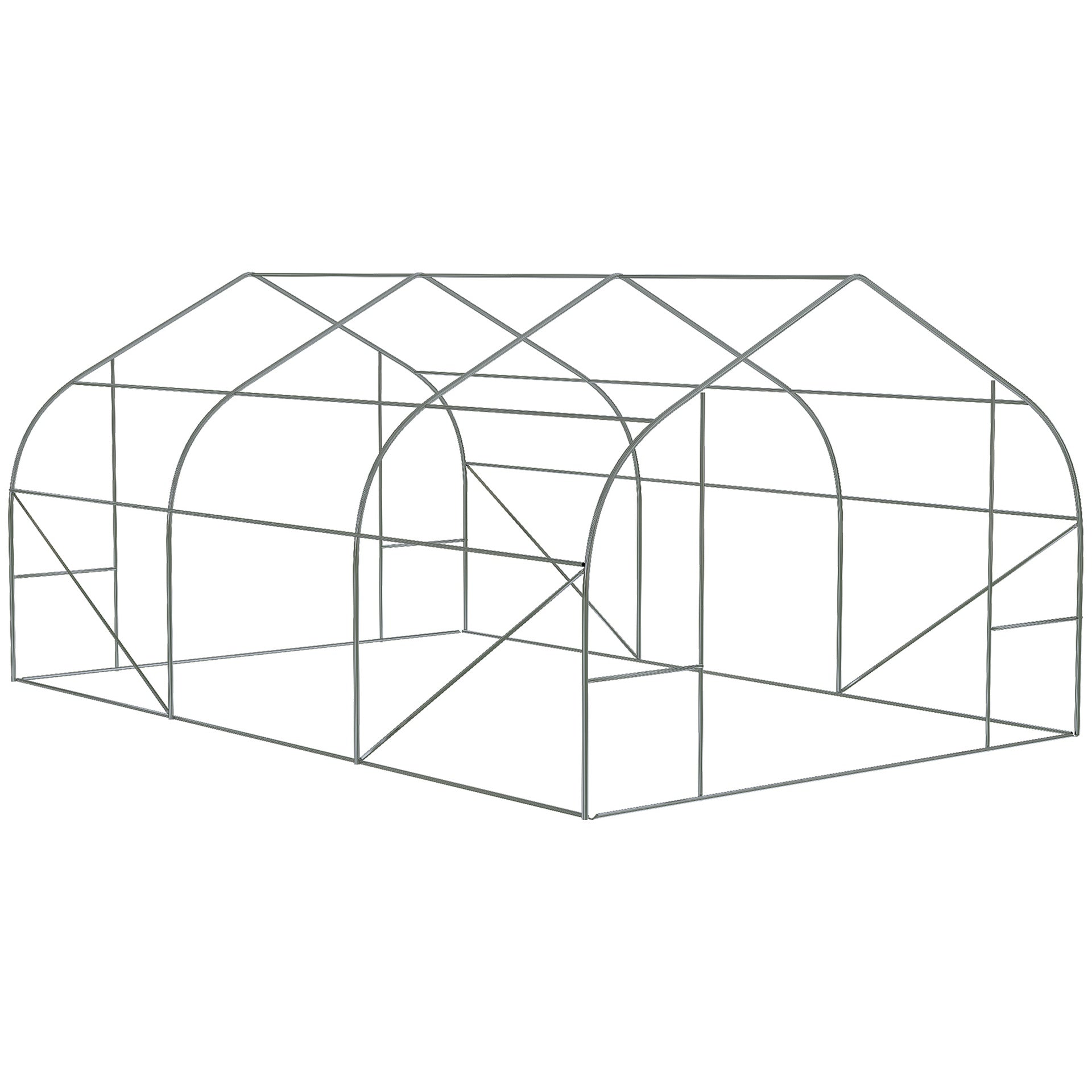 Outsunny 11.5' x 10' x 6.5' Outdoor Portable Walk-In Tunnel Greenhouse with Windows-Deep Green