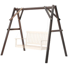 Outsunny 660 lbs Porch Swing Frame, A-Frame Hanging Chair Stand Only for DIY Painting, Swing Chair Stand for Backyard, Patio