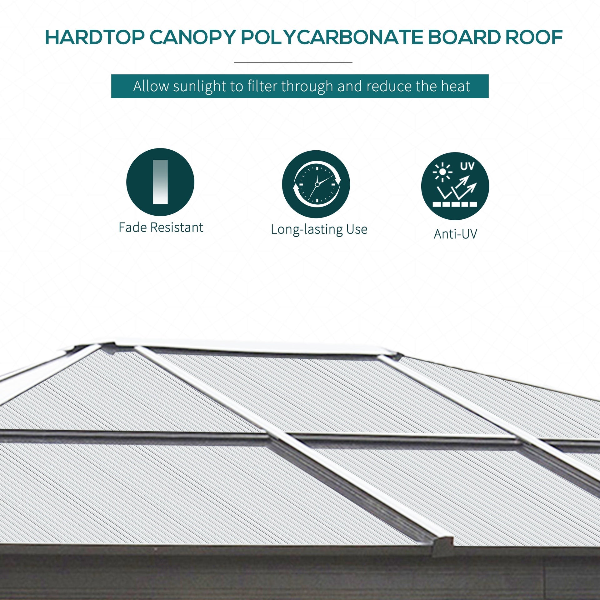 Outsunny 10' x 12' Hardtop Gazebo Canopy with Polycarbonate Roof, Aluminum Frame, Permanent Pavilion Outdoor Gazebo with Netting, for Patio, Garden, Backyard, Deck, Lawn, Black, Beige