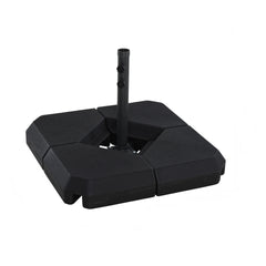 Outsunny Umbrella Stand Fitting 2" Poles and Steel Base with 4 Fillable Plastic Weights, 4 Gal. Capacity Each - Black