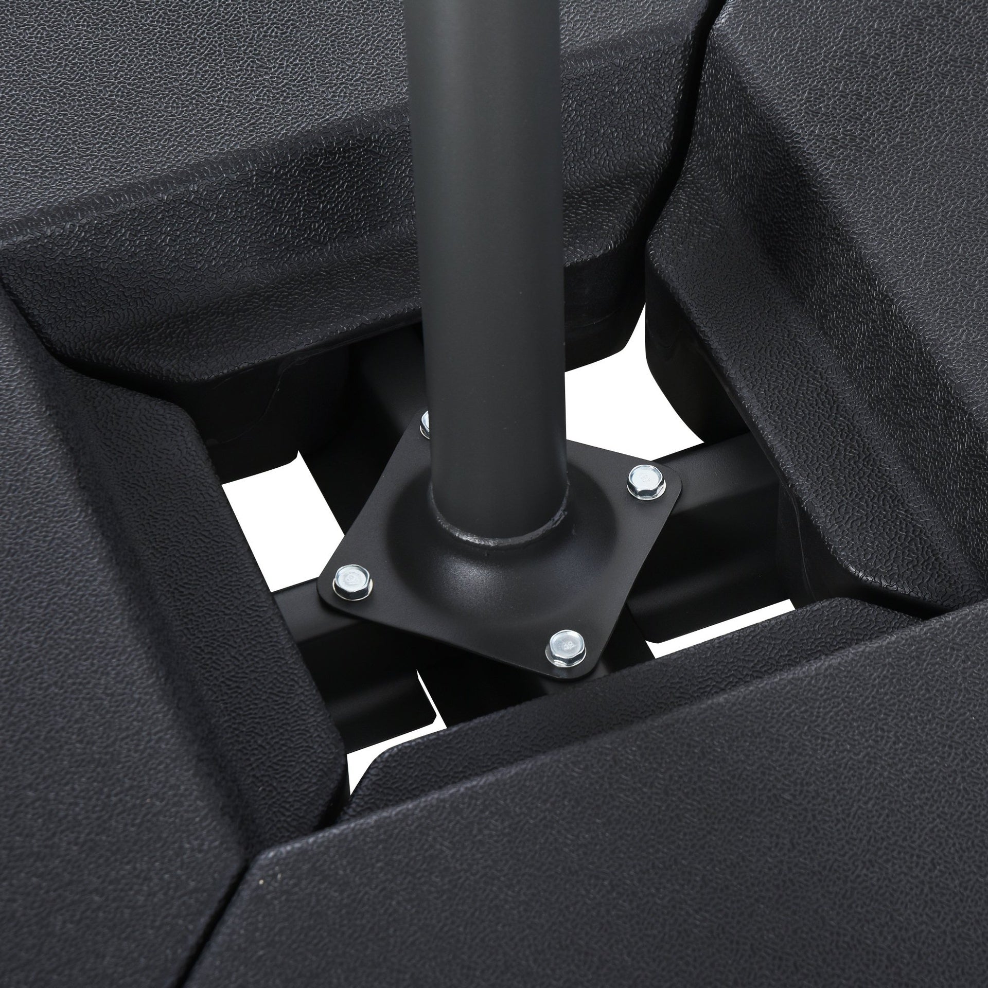 Outsunny Umbrella Stand Fitting 2" Poles and Steel Base with 4 Fillable Plastic Weights, 4 Gal. Capacity Each - Black