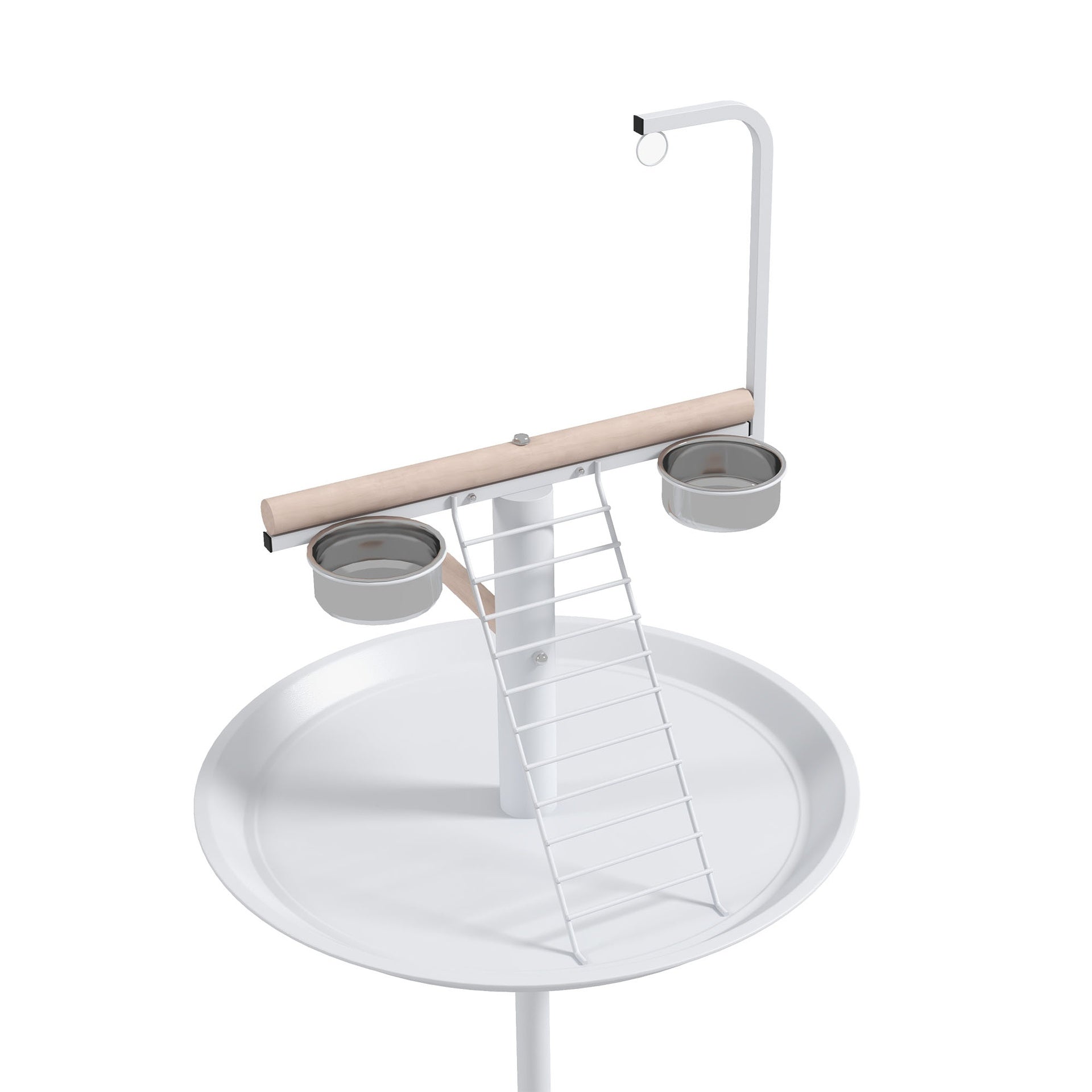 PawHut Bird Stand with Wheels, Perches, Feed Bowls, Round Tray for Parrot