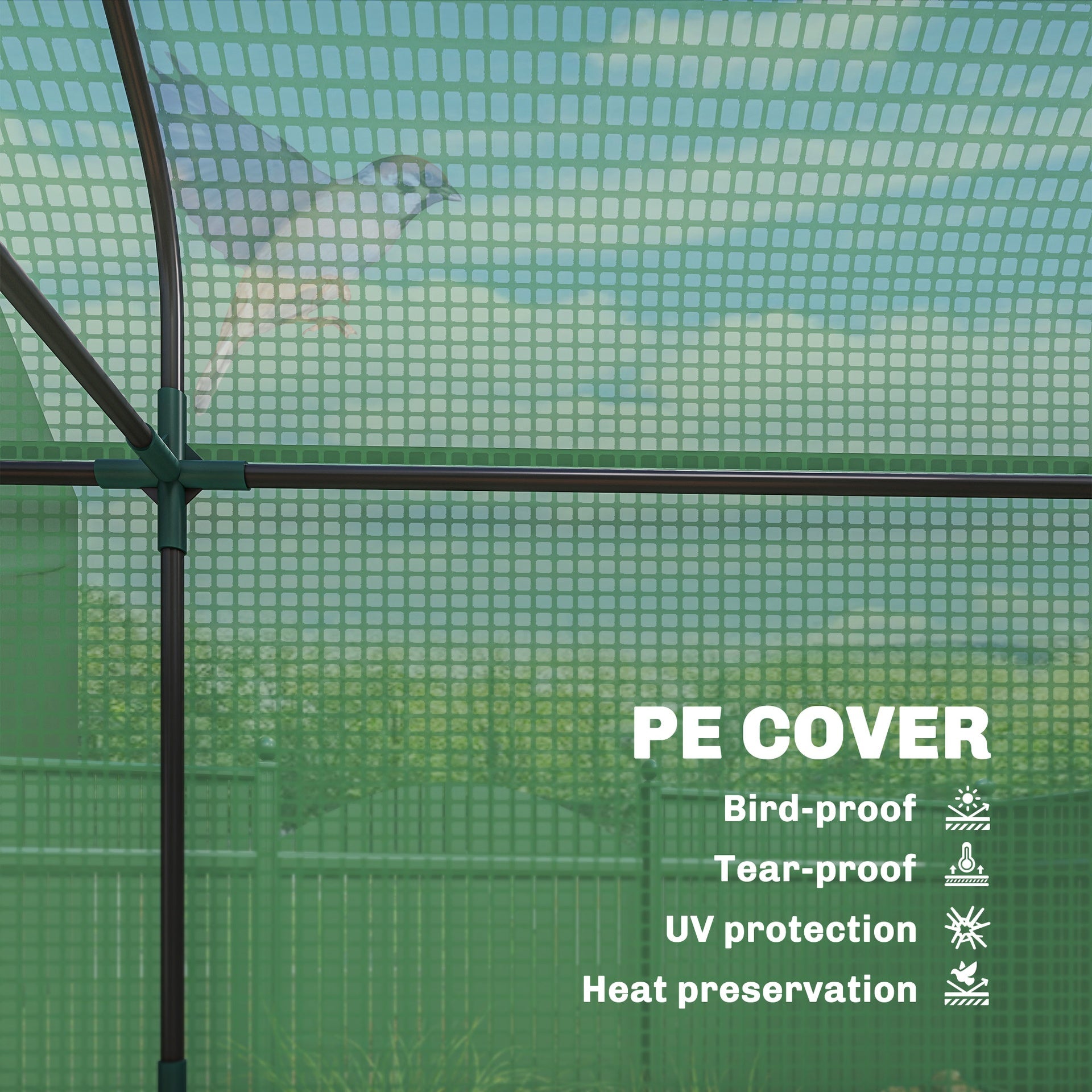 Outsunny 3 Tier Mini Greenhouse, Small Portable Greenhouse with 2 Roll-up Doors, 56.3" x 18.1" x 65", Green