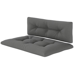 Outsunny 2 Seater Pallet Cushions Outdoor 3.9" Thick Replacement Cushions - Tufted Design for Garden, Patio, Dark Gray