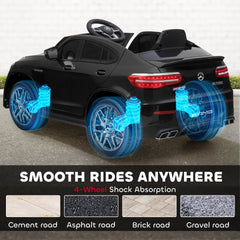 Aosom Toddler Ride On Car (Mercedes Benz AMG GLC63S Coupe) Electric Kids Ride On Car with 2 Speed, MP3 Player, Light, Horn, Songs, Suspension - Fun for Toddlers and Kids - Black