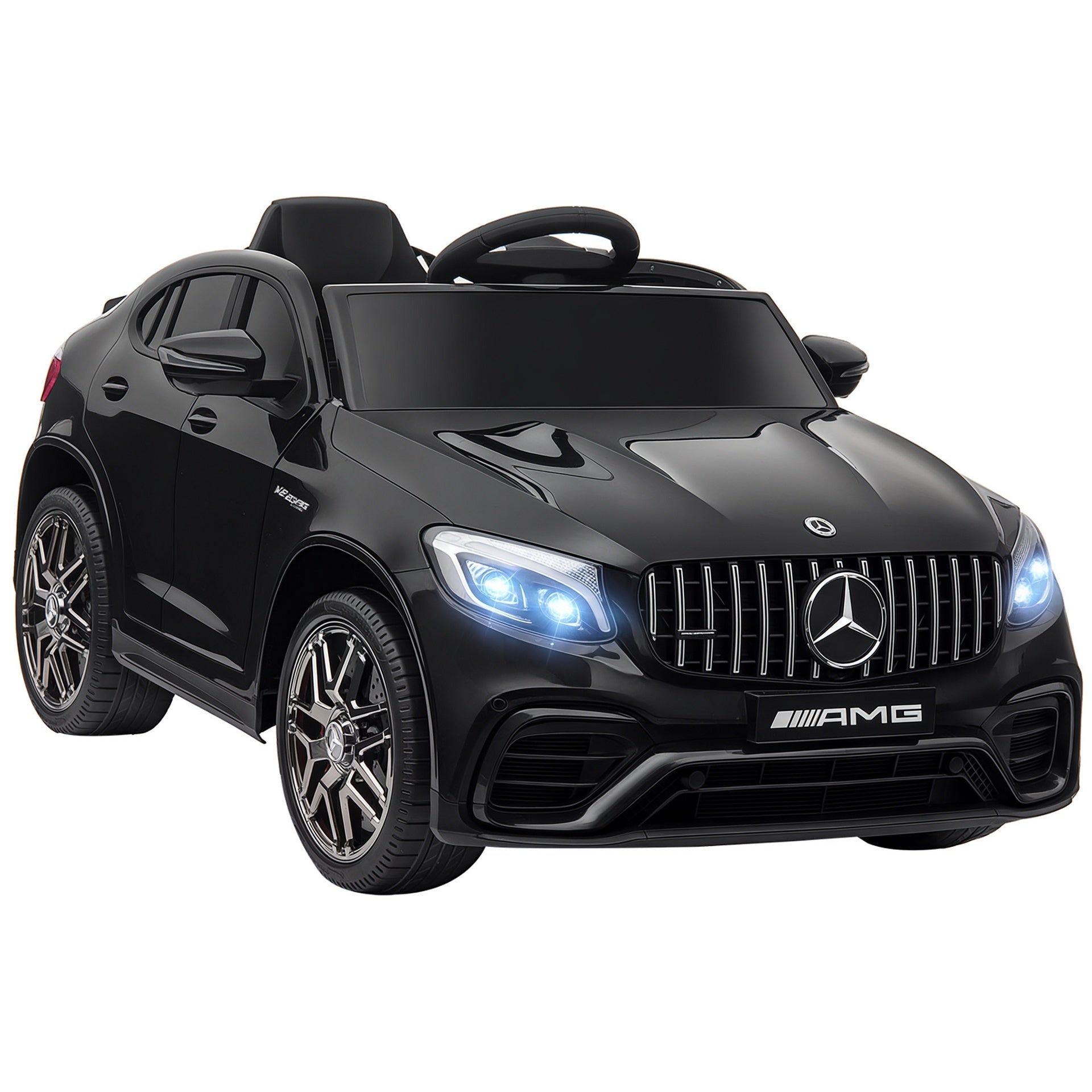Aosom Toddler Ride On Car (Mercedes Benz AMG GLC63S Coupe) Electric Kids Ride On Car with 2 Speed, MP3 Player, Light, Horn, Songs, Suspension - Fun for Toddlers and Kids - Black
