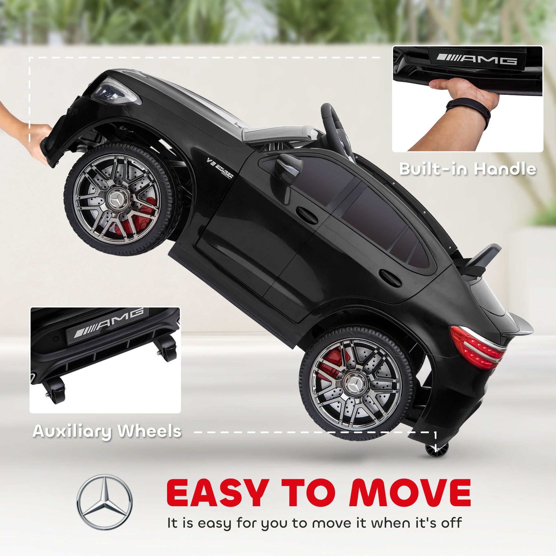 Aosom Toddler Ride On Car (Mercedes Benz AMG GLC63S Coupe) Electric Kids Ride On Car with 2 Speed, MP3 Player, Light, Horn, Songs, Suspension - Fun for Toddlers and Kids - Black