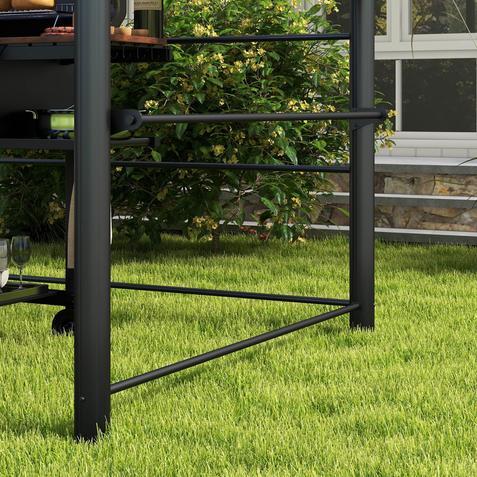 Outsunny 8' x 5' Outdoor Grill Gazebo Canopy Shelter with Vented PC Roof, Side Shleves